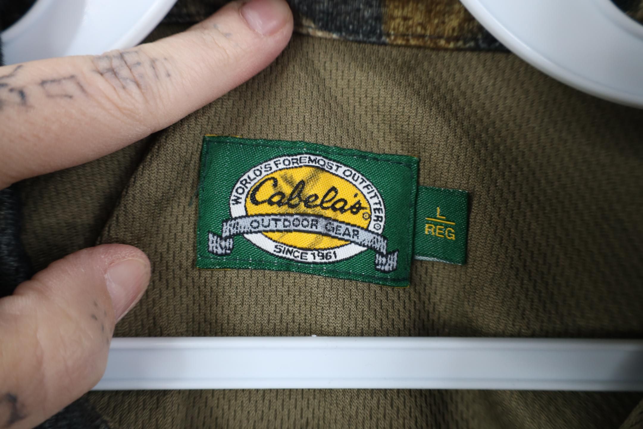 Cabelas Vintage 90s Cabelas Chamois Cloth Camouflage Shirt Jacket Size US L / EU 52-54 / 3 - 7 Thumbnail