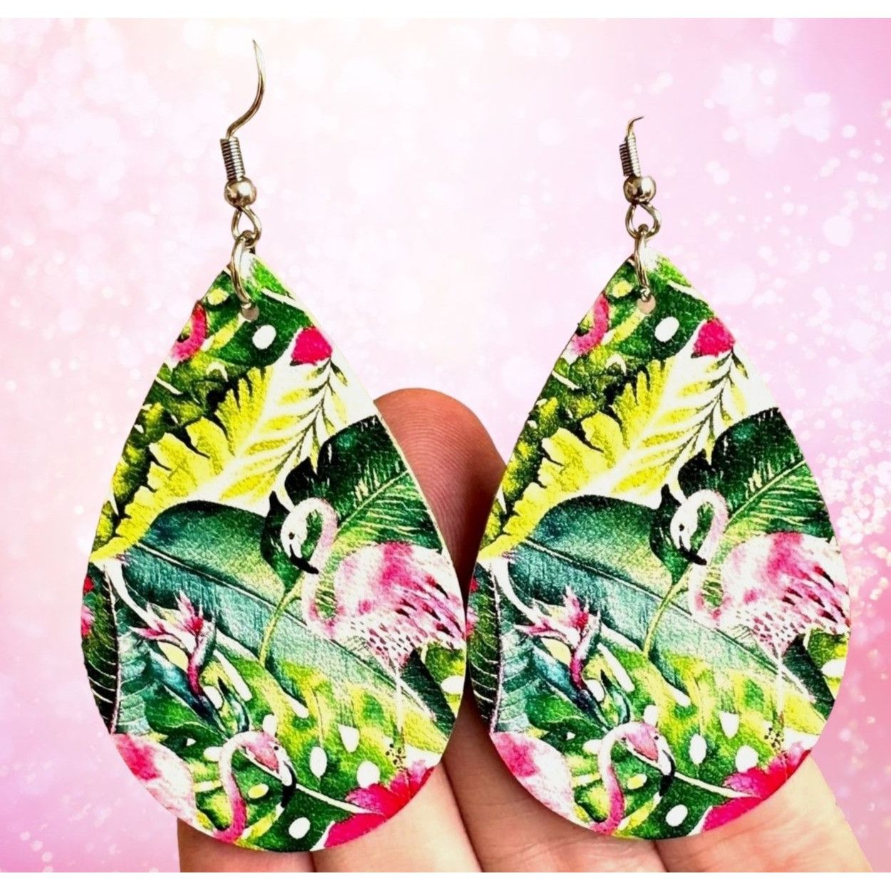 Handmade Flamingo Earrings Dangle Hooks New Art Deco Las Vegas Flori Size ONE SIZE - 1 Thumbnail