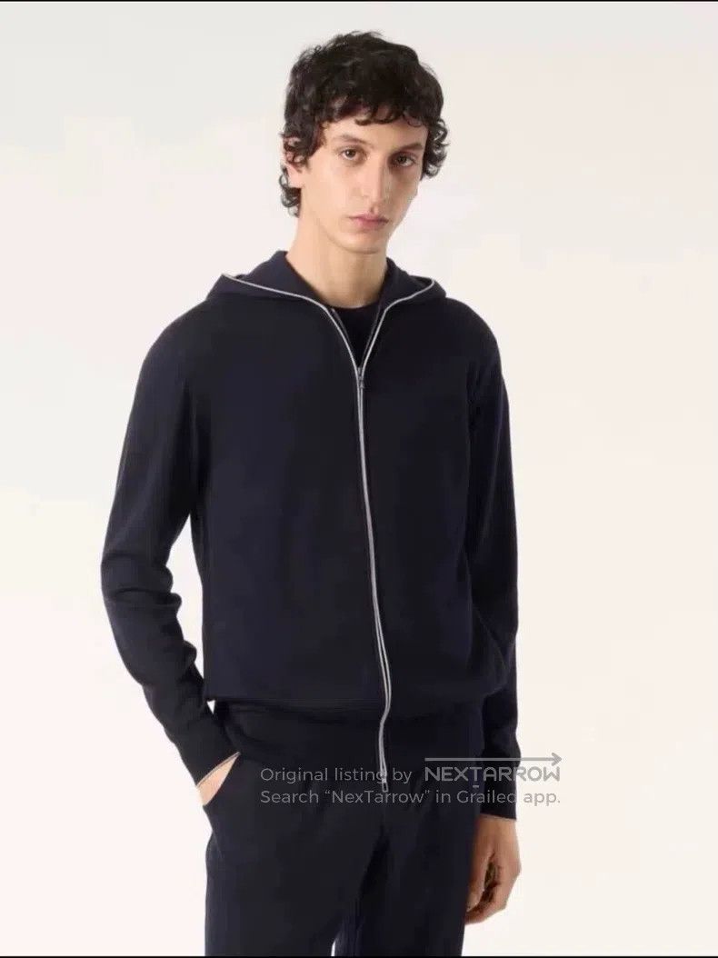 Loro Piana Loro Piana Navy blue hooded zipper knit jacket Size US M / EU 48-50 / 2 - 3 Thumbnail