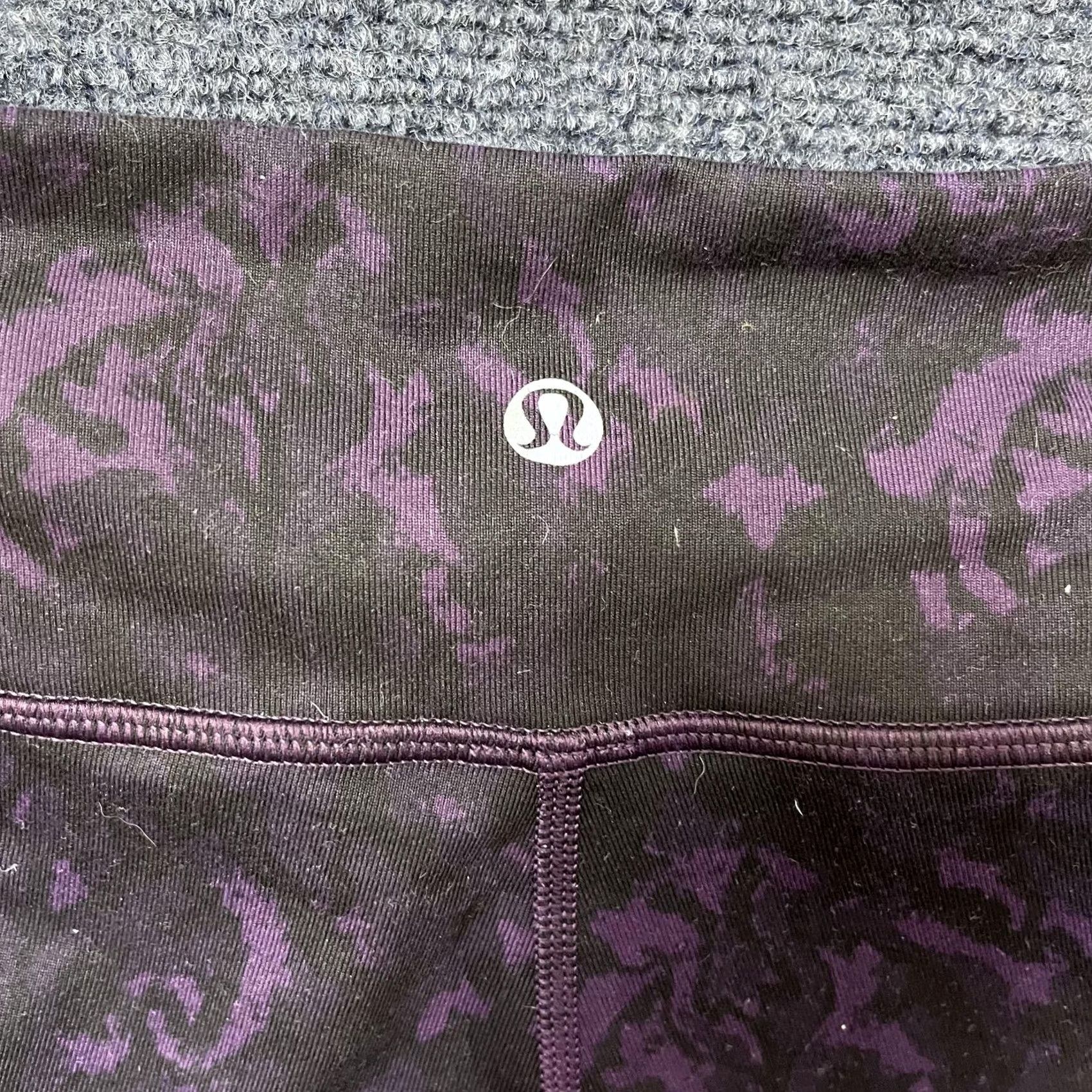 Lululemon Lululemon Crop Leggings Womens Small Purple Black Baroque Stripe High Rise Yoga Capris Size 28" / US 6 / IT 42 - 4 Thumbnail
