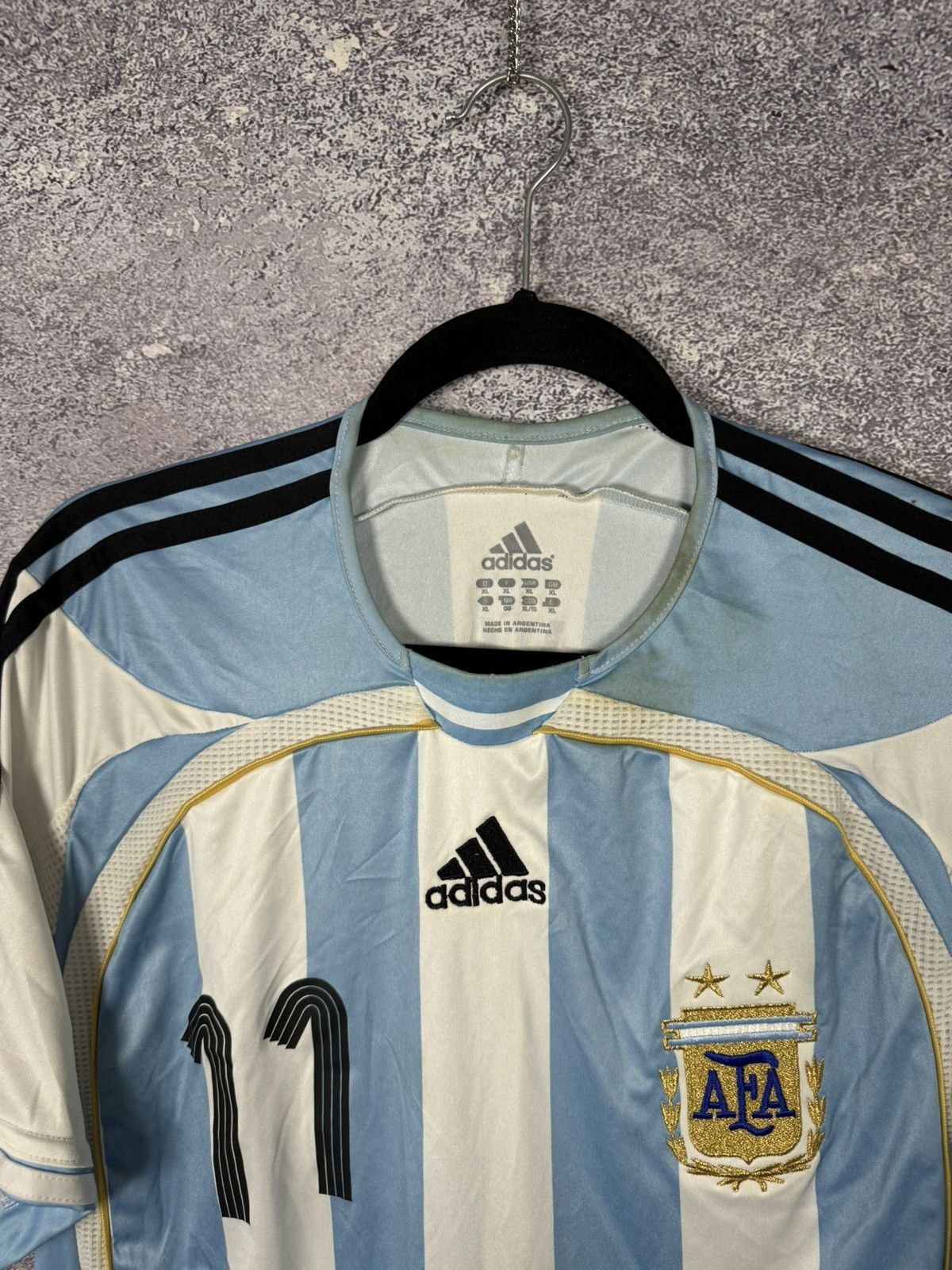 Adidas TEVEZ Argentina National Team 2006 Adidas Soccer Jersey Size US XL / EU 56 / 4 - 5 Thumbnail