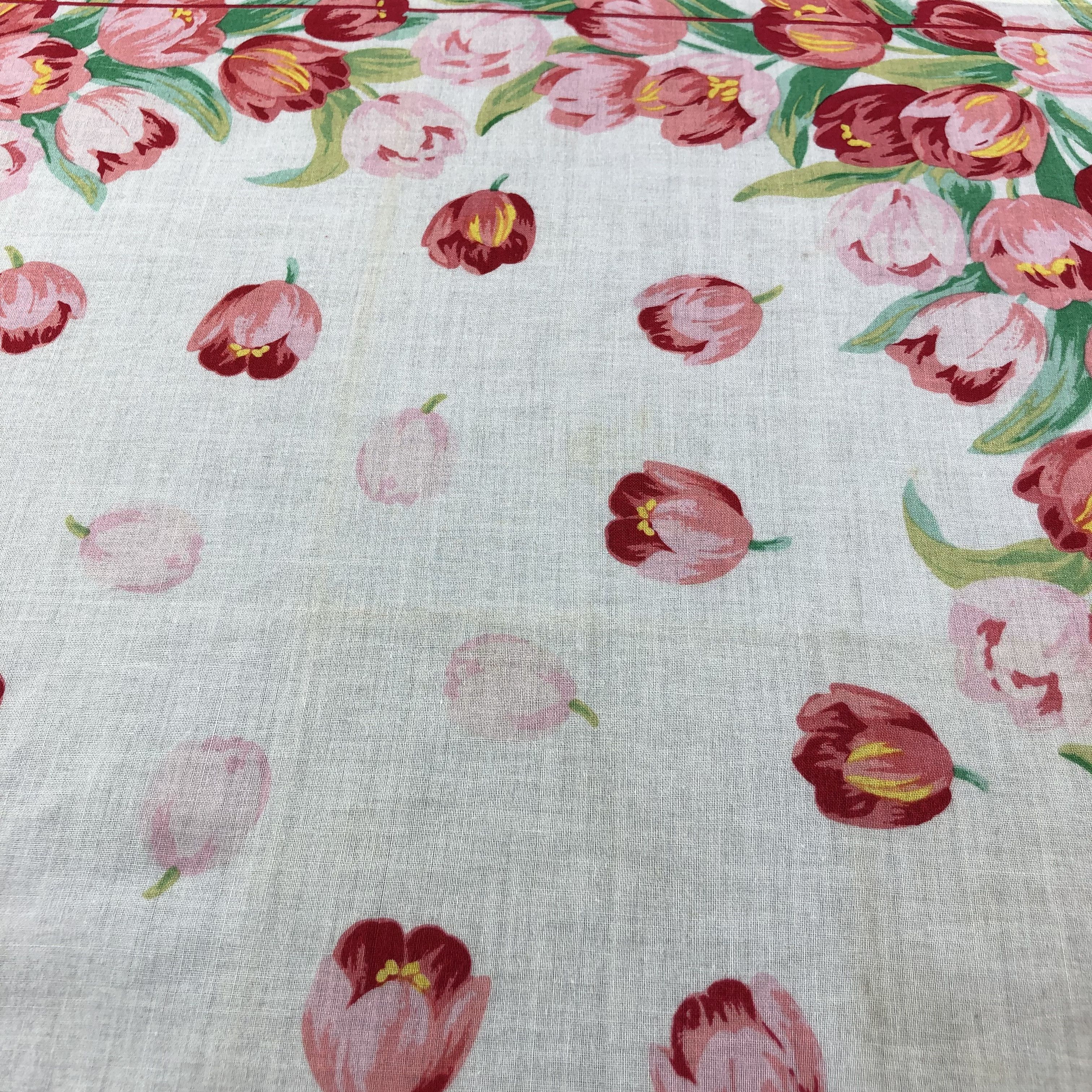 Vintage Yukiko Hanai Tulips Handkerchief Neckerchief Bandana H2257 Size ONE SIZE - 7 Thumbnail