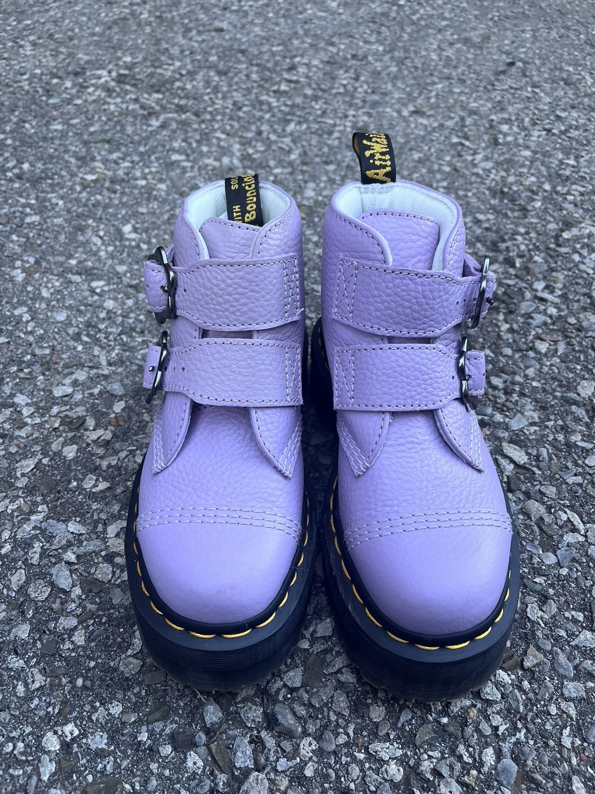 Dr. Martens Dr. Martens, Devon Flower Buckle Leather Platform Boots Size US 5 / IT 35 - 2 Thumbnail