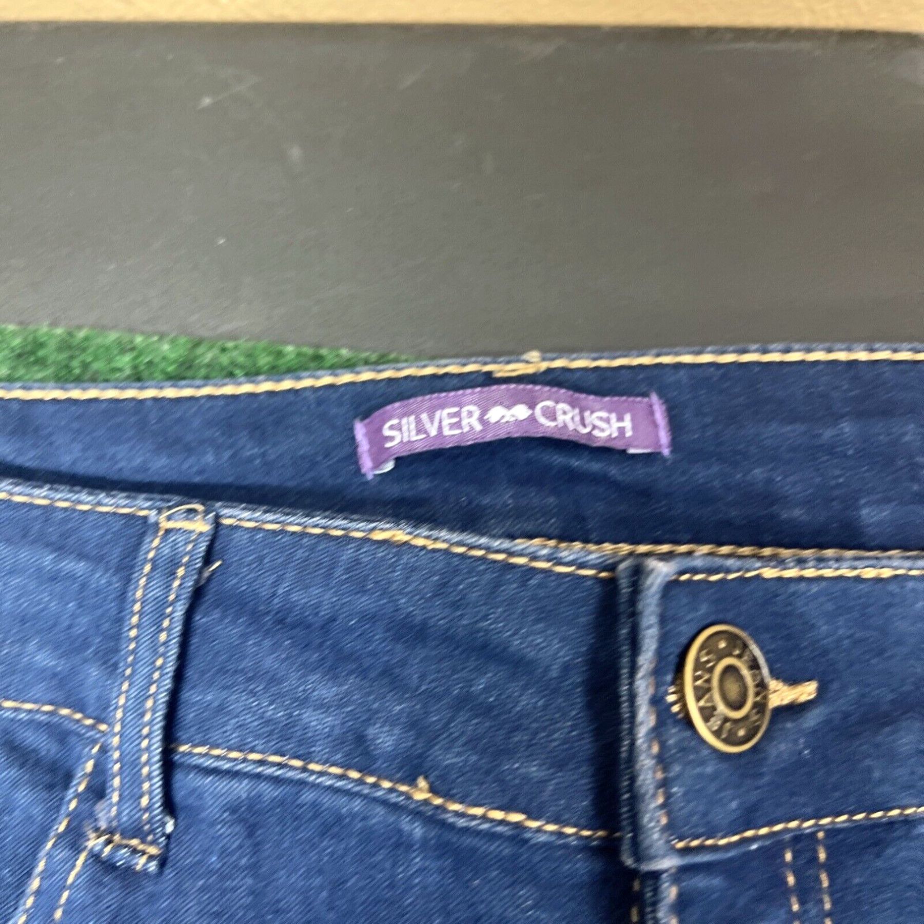 Other Woman’s Silver Crush Skinny Ankle High Rise Triple Button Blue Jeans Size 14w Size 36" / US 14 / IT 50 - 3 Thumbnail
