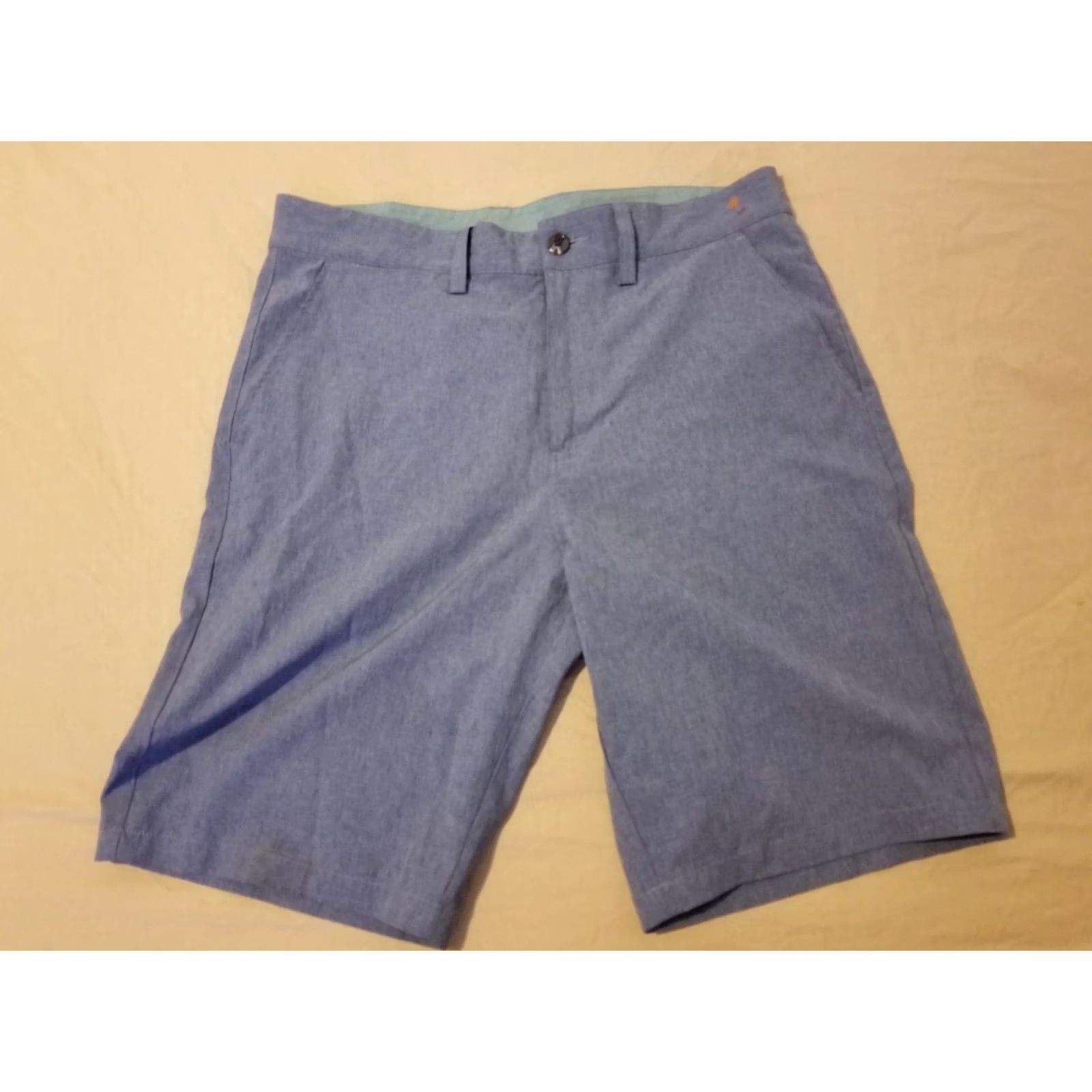 Vintage Brickline Mens Athletic Shorts 30 Blue Cotton Flat Front Chino Casual Summer Spring Size US 30 / EU 46 - 3 Thumbnail