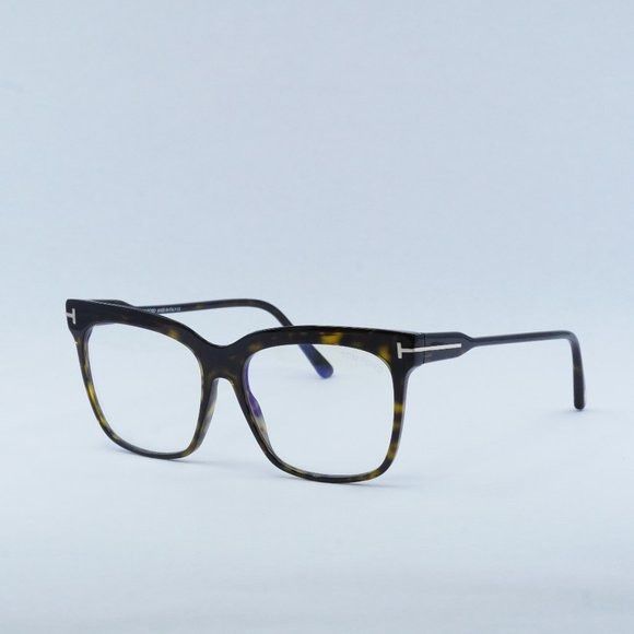 image of New Tom Ford Ft5768-B 052 Dark Havana Eyeglasses in Brown, Women's