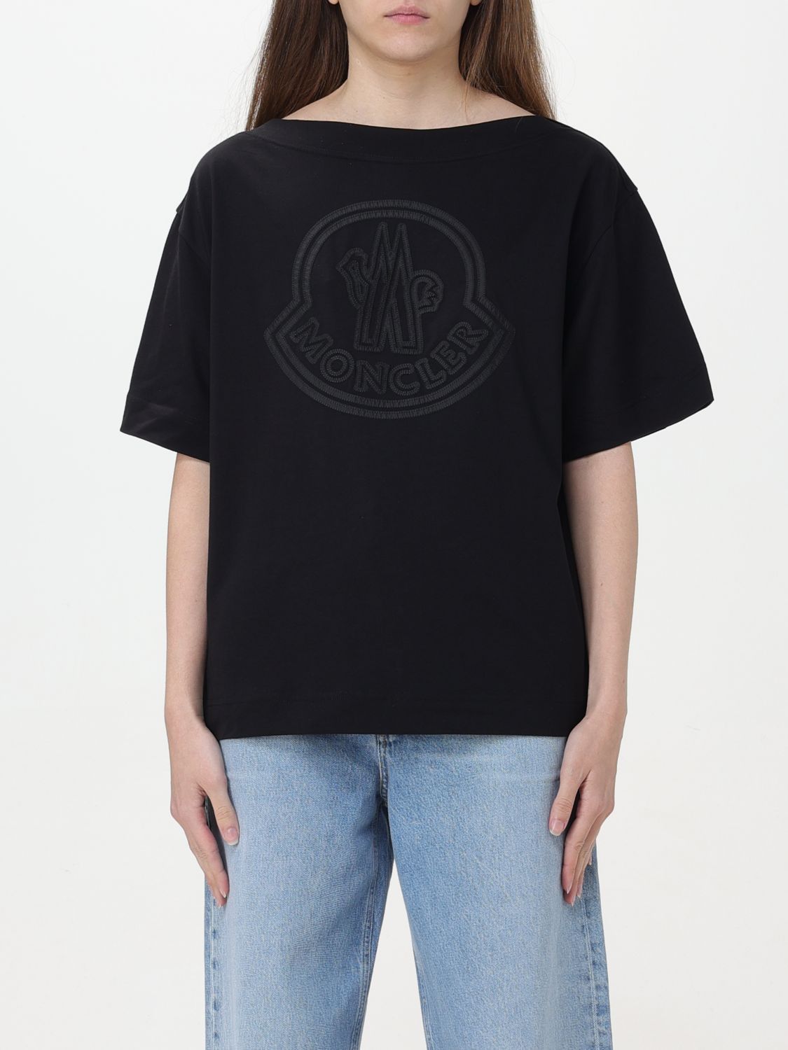 image of Moncler T-Shirt Woman Black, Women's (Size Medium)