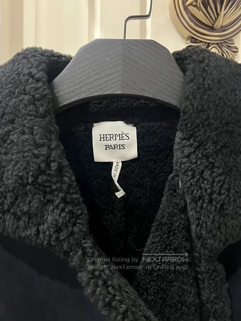 Hermes Hermes Leather and Fur Integrated Jacket, Dark Blue Size XS / US 0-2 / IT 36-38 - 2 Thumbnail