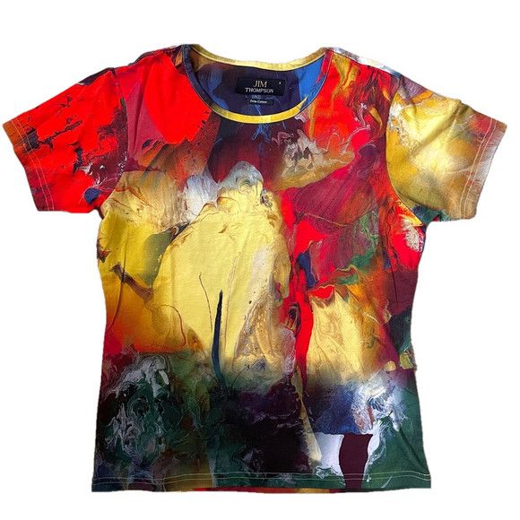 Jim Thompson × Vintage Jim Thompson Colourful Swirl Pima Cotton Tshirt - Small Size S / US 4 / IT 40 - 11 Thumbnail