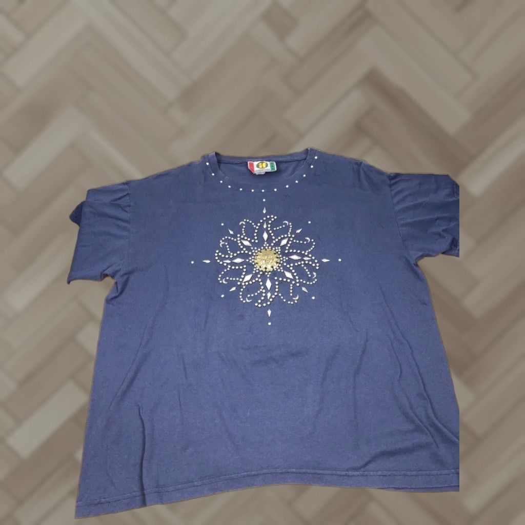 Vintage VINTAGE Casual Wear T-Shirt One Size Blue 1990s Oversized Cotton Casual Mens Womens Size ONE SIZE - 1 Thumbnail