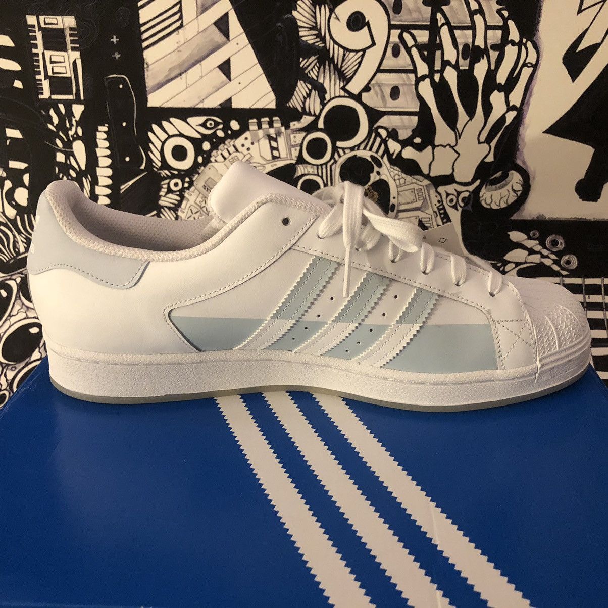 Adidas NWT Adidas Superstar Split White / Halo Blue FX5533 Size US 13 / EU 46 - 3 Thumbnail
