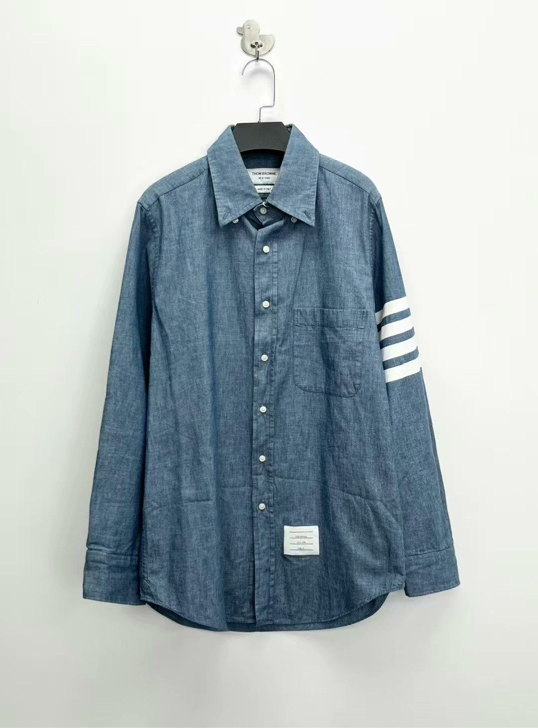 Thom Browne thom browne light blue striped button-up shirt Size US XS / EU 42 / 0 - 1 Thumbnail