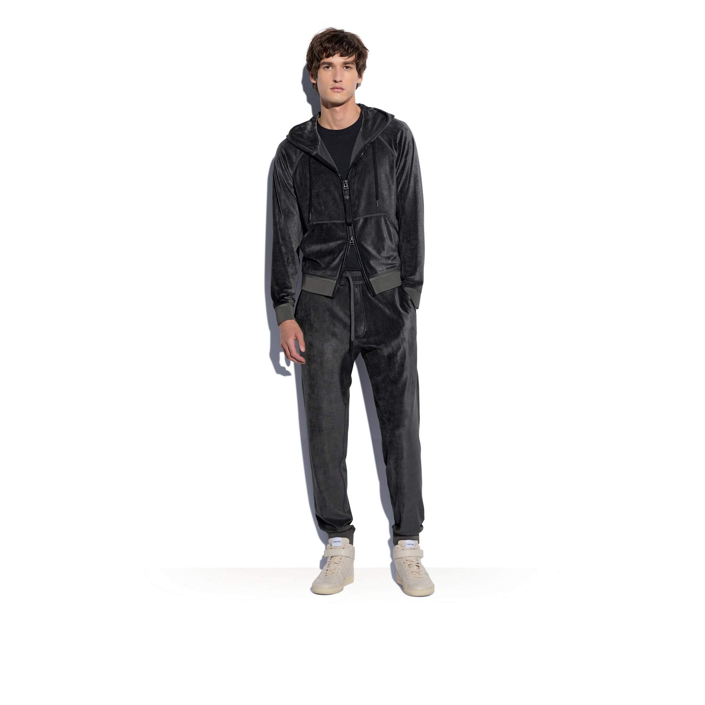 Tom Ford Best Dressed $1,850 w/Tax Velour Leather Accents Hoodie Size US M / EU 48-50 / 2 - 3 Thumbnail