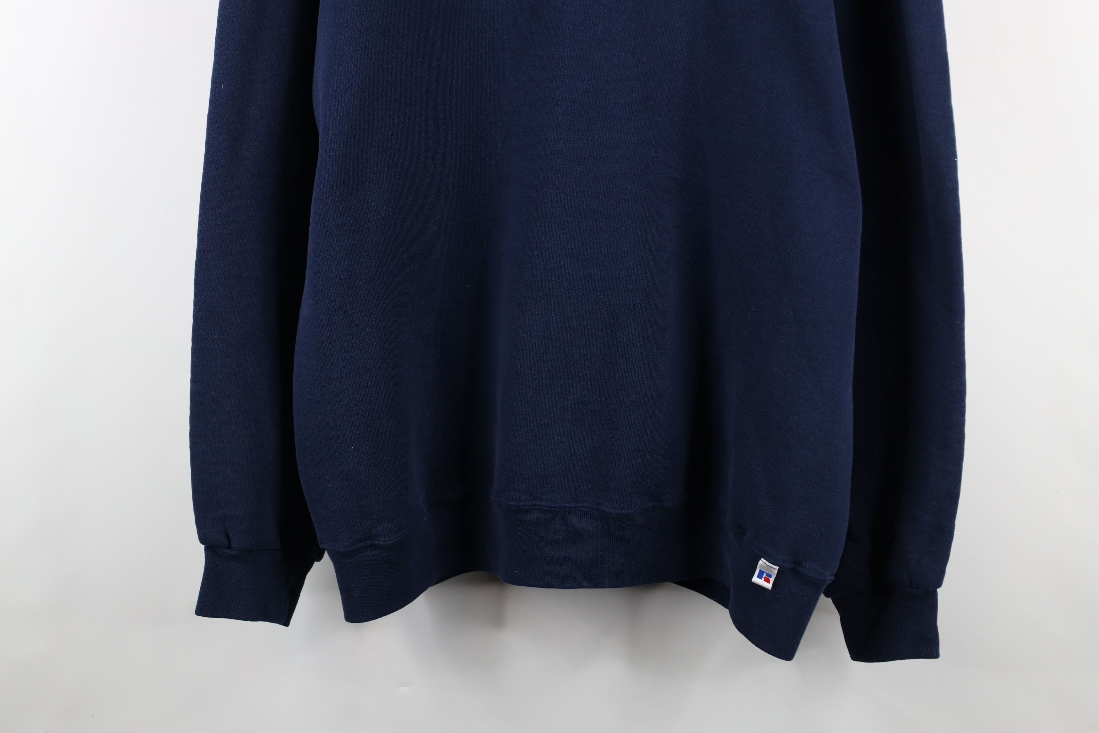 Russell Athletic × Vintage Vintage 90s Russell Athletic Blank Crewneck Sweatshirt Blue Size US XL / EU 56 / 4 - 3 Thumbnail