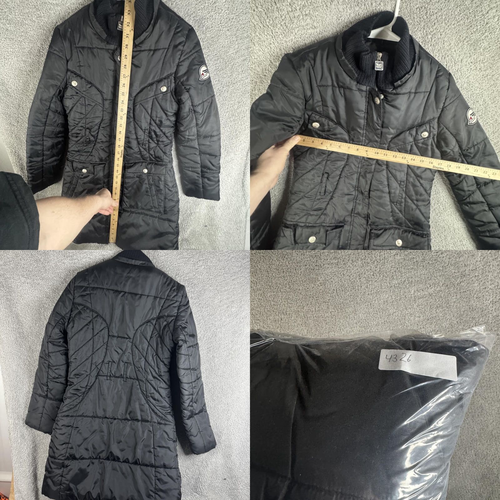 Coogi Coogi Puffer Coat Womens Small Black Quilted Full Zip Mid Length Pockets Warm Size S / US 4 / IT 40 - 10 Thumbnail