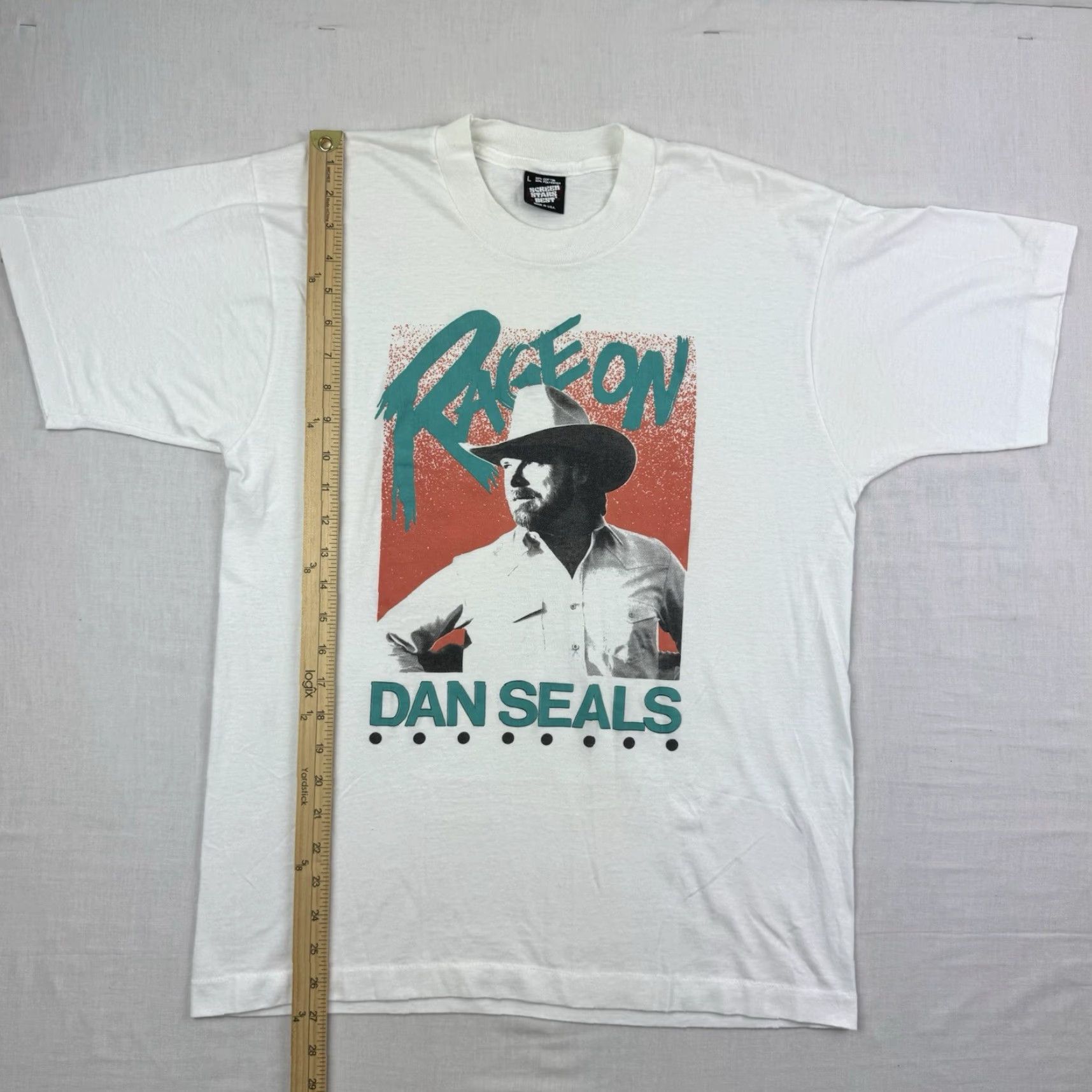 Vintage VINTAGE Dan Seals T-Shirt Adult Large White 90s Country Music Band Tee Screen Stars 80s Mens USA Size US L / EU 52-54 / 3 - 5 Thumbnail