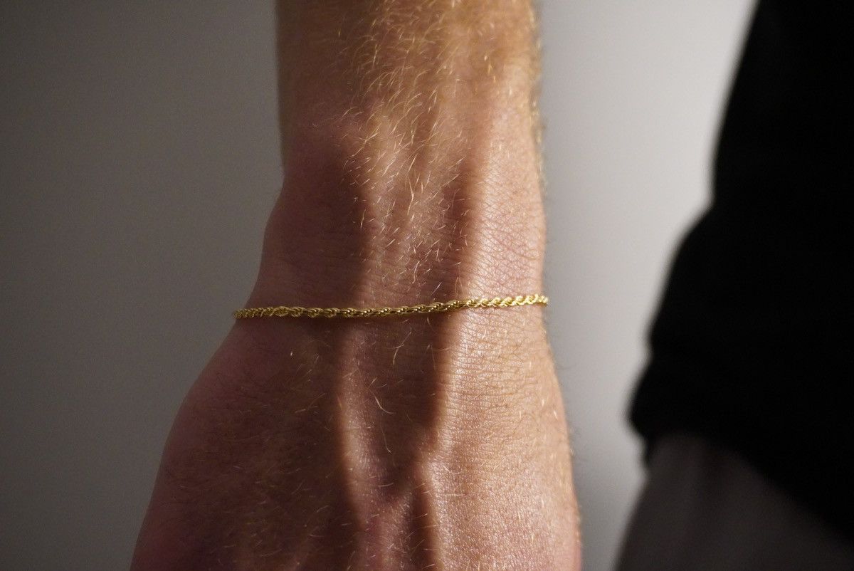 Jewelry Gold bracelet 14k gold vermeil Rope bracelet 2MM 8 inches Size ONE SIZE - 1 Thumbnail