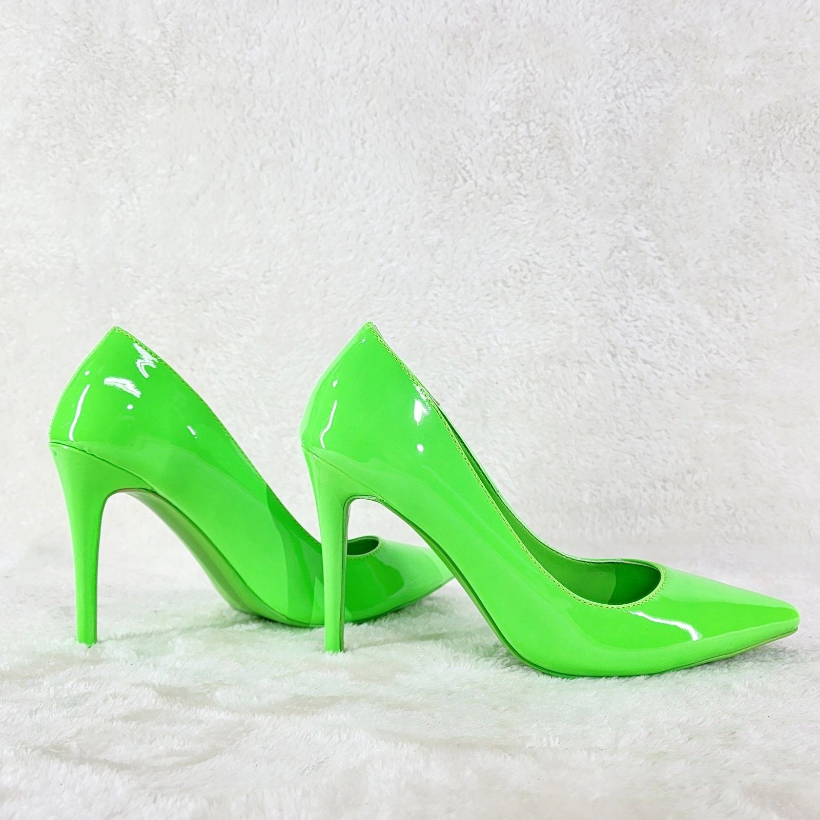 Other Fabio Neon Green Patent 4" High Heel Shoes Pointy Toe Pump U Size US 10 / IT 40 - 1 Thumbnail