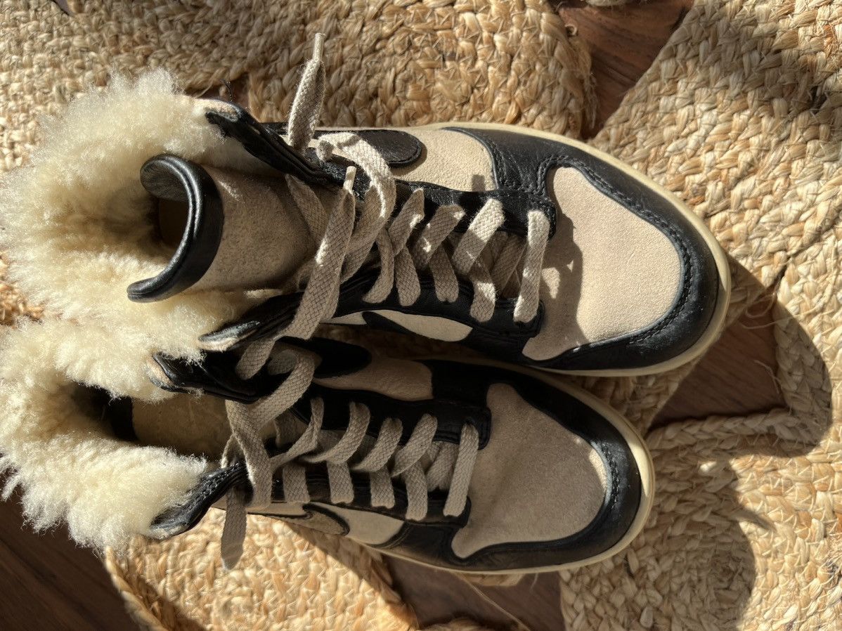 Nike × Vintage Sherpa Nike Dunk 🐻 fur cozy coquette bear velvet y2k goth Size US 6 / IT 36 - 11 Thumbnail