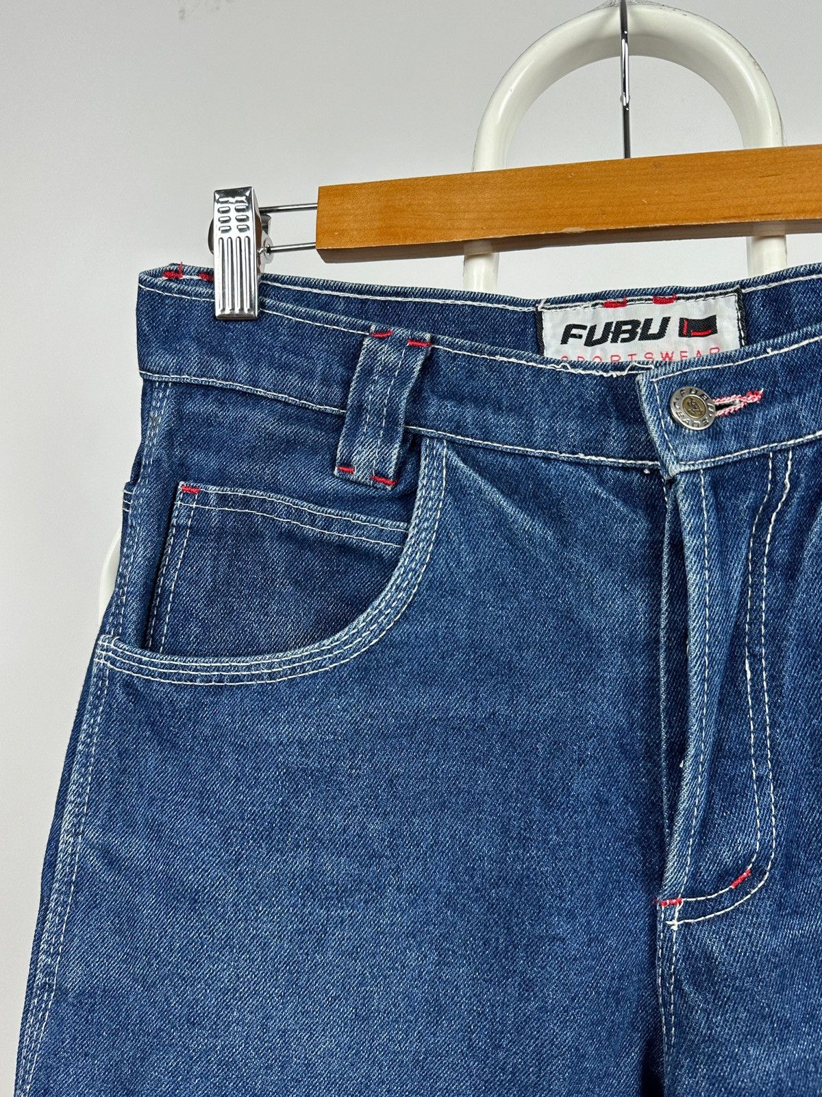 Fubu Vintage Fubu Sports Cargo Baggy Denim Pants Rap Style Size US 28 / EU 44 - 8 Thumbnail
