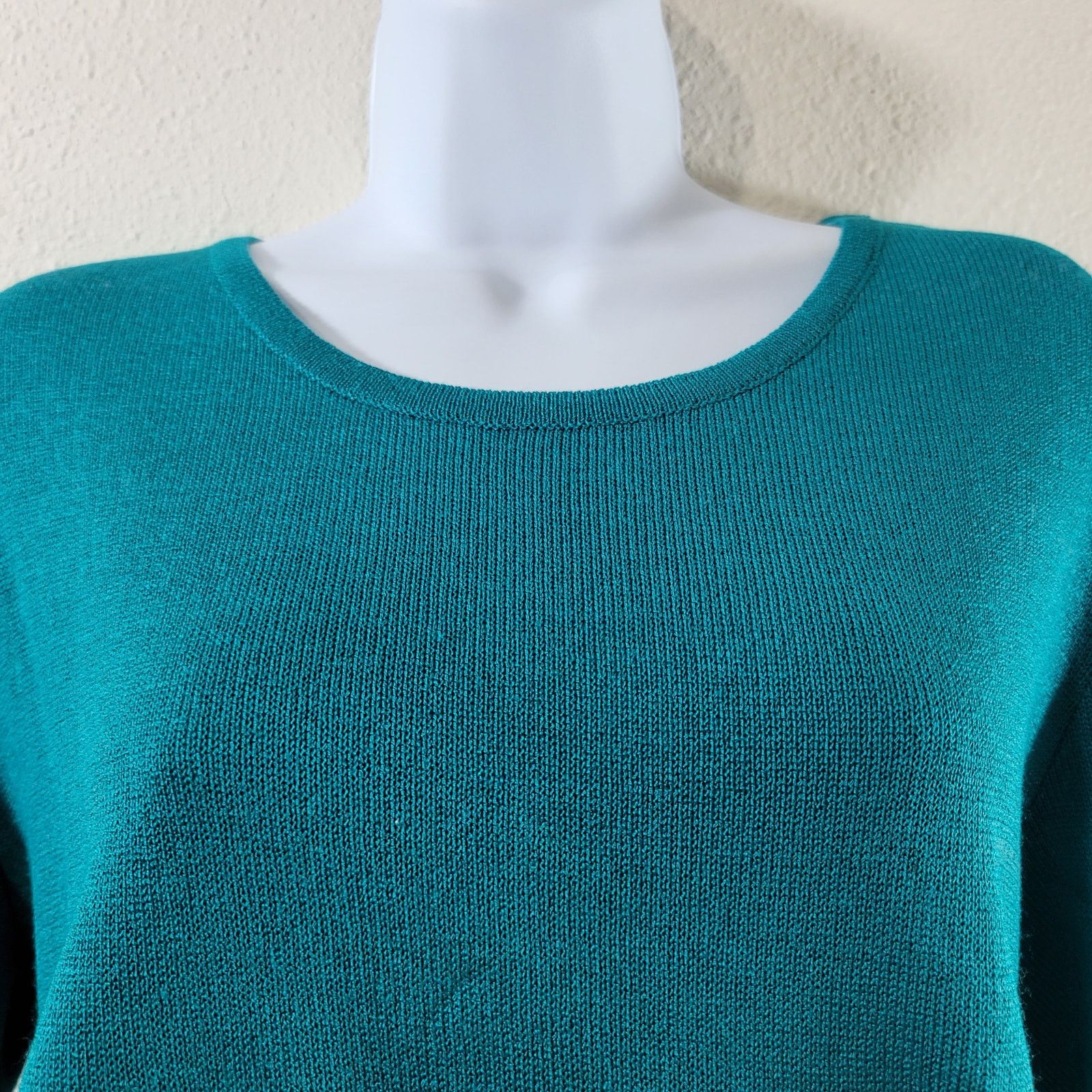 Other Philippe Marques Teal Blue Green Tight Knit Top 16P Size XXL / US 16-18 / IT 52-54 - 5 Thumbnail
