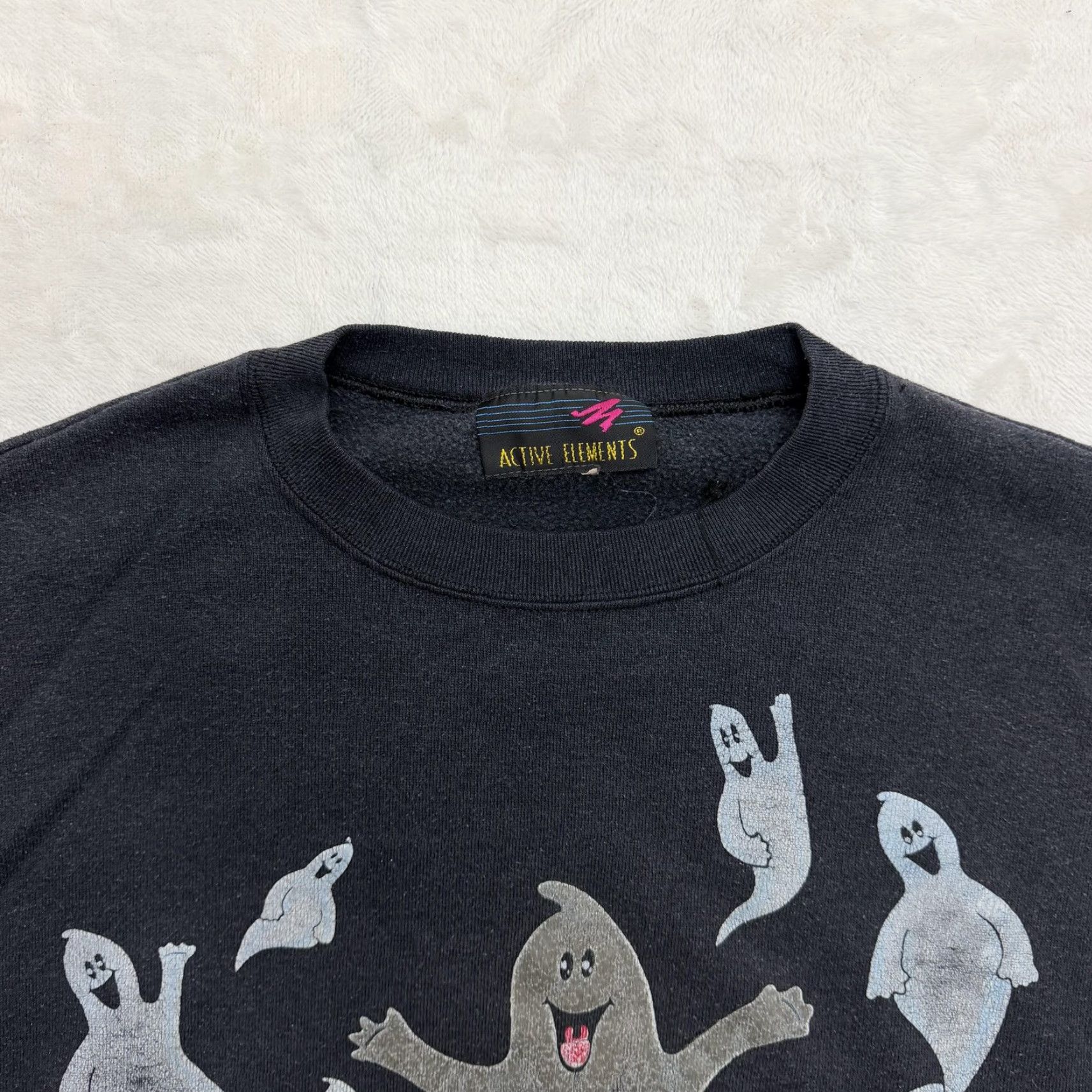 Vintage VINTAGE Active Elements Boo Ghost Sweatshirt Mens Large Halloween Graphic Fleece Size US L / EU 52-54 / 3 - 3 Thumbnail