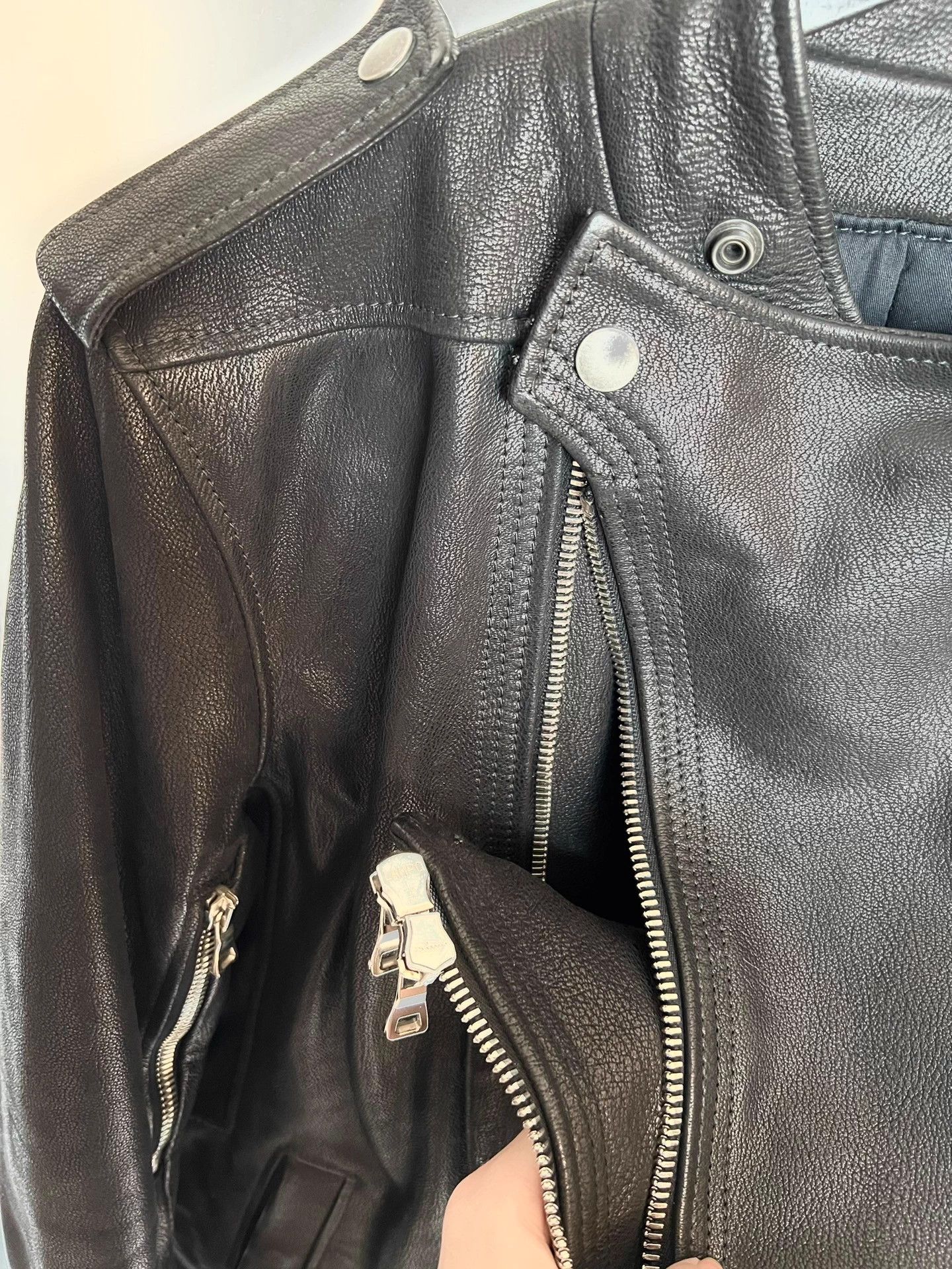 Balmain Balmain Heavyweight Diagonal Zip Leather Jacket Size US M / EU 48-50 / 2 - 4 Thumbnail