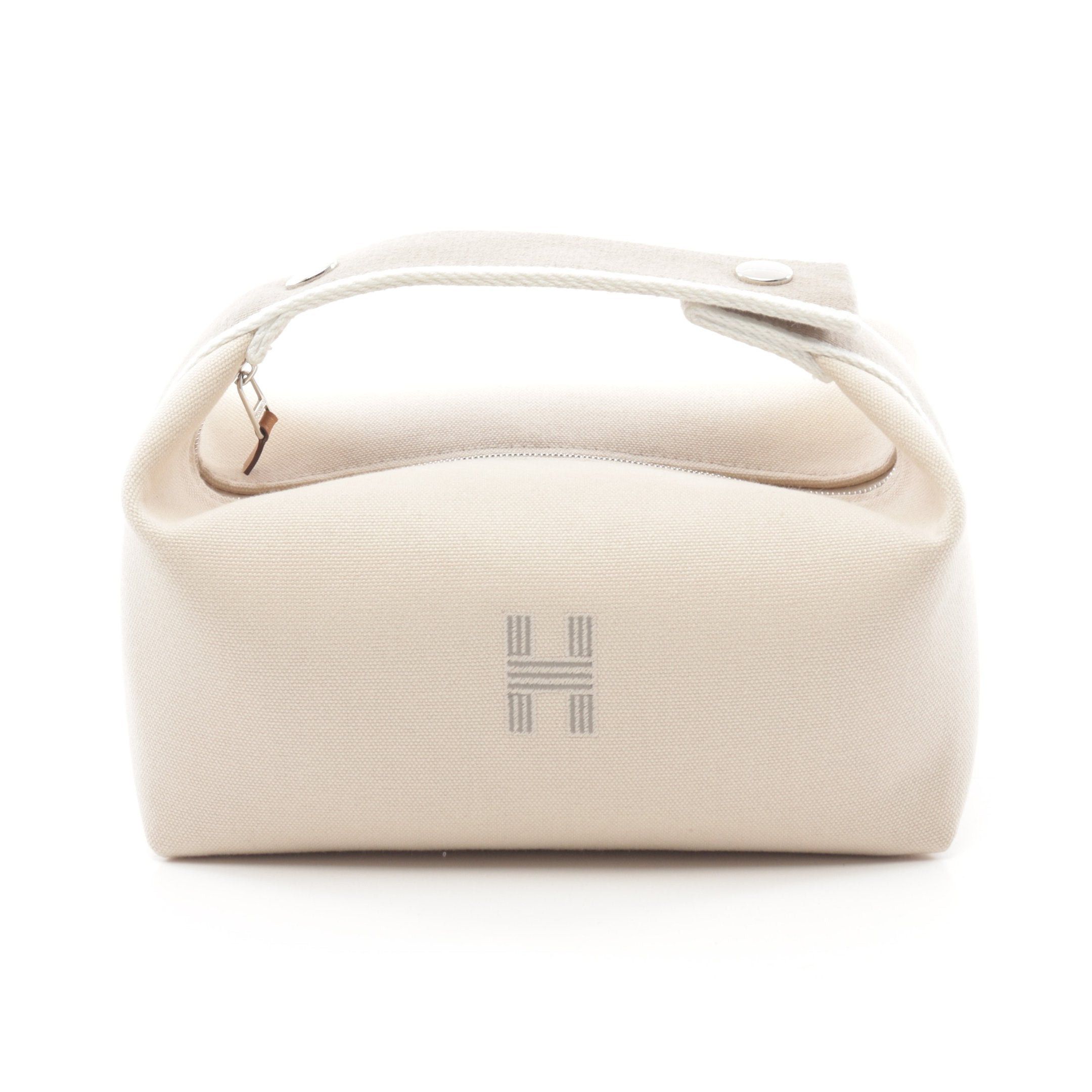Hermes Hermes Bride-A-Brac Pm Handbag Canvas Light Beige Gray White Silver Hardware Size ONE SIZE - 1 Thumbnail