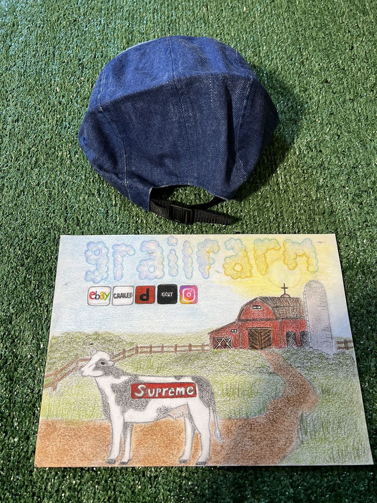 Supreme Supreme Coated Denim Camp Cap “Royal” Size ONE SIZE - 2 Thumbnail