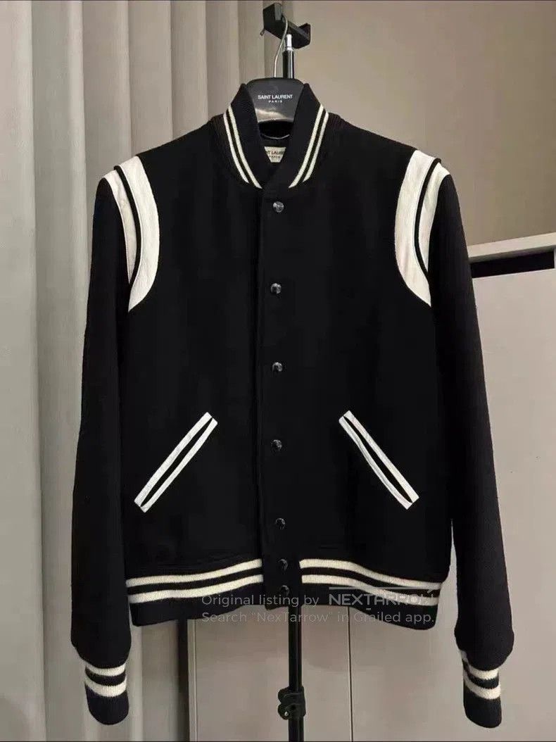 Saint Laurent Paris SLP 2014 Black White Varsity Jacket. Size US M / EU 48-50 / 2 - 1 Thumbnail