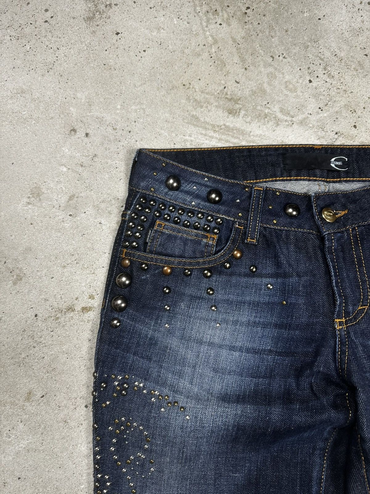 Just Cavalli AW2010 Just Cavalli Studed Jeans Washed Flare Bootcut Denim Size 27" / US 4 / IT 40 - 8 Thumbnail