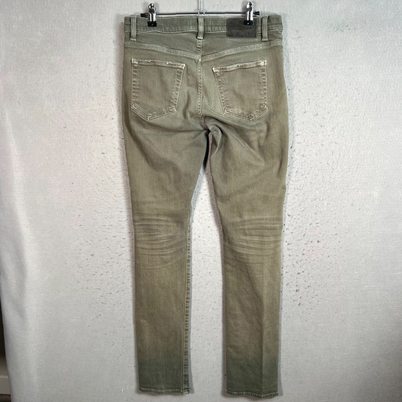 Vintage BALDWIN Jeans Slim 29 5-Pocket Denim USA Cotton Green Gray Mens Adult Size US 29 - 2 Thumbnail