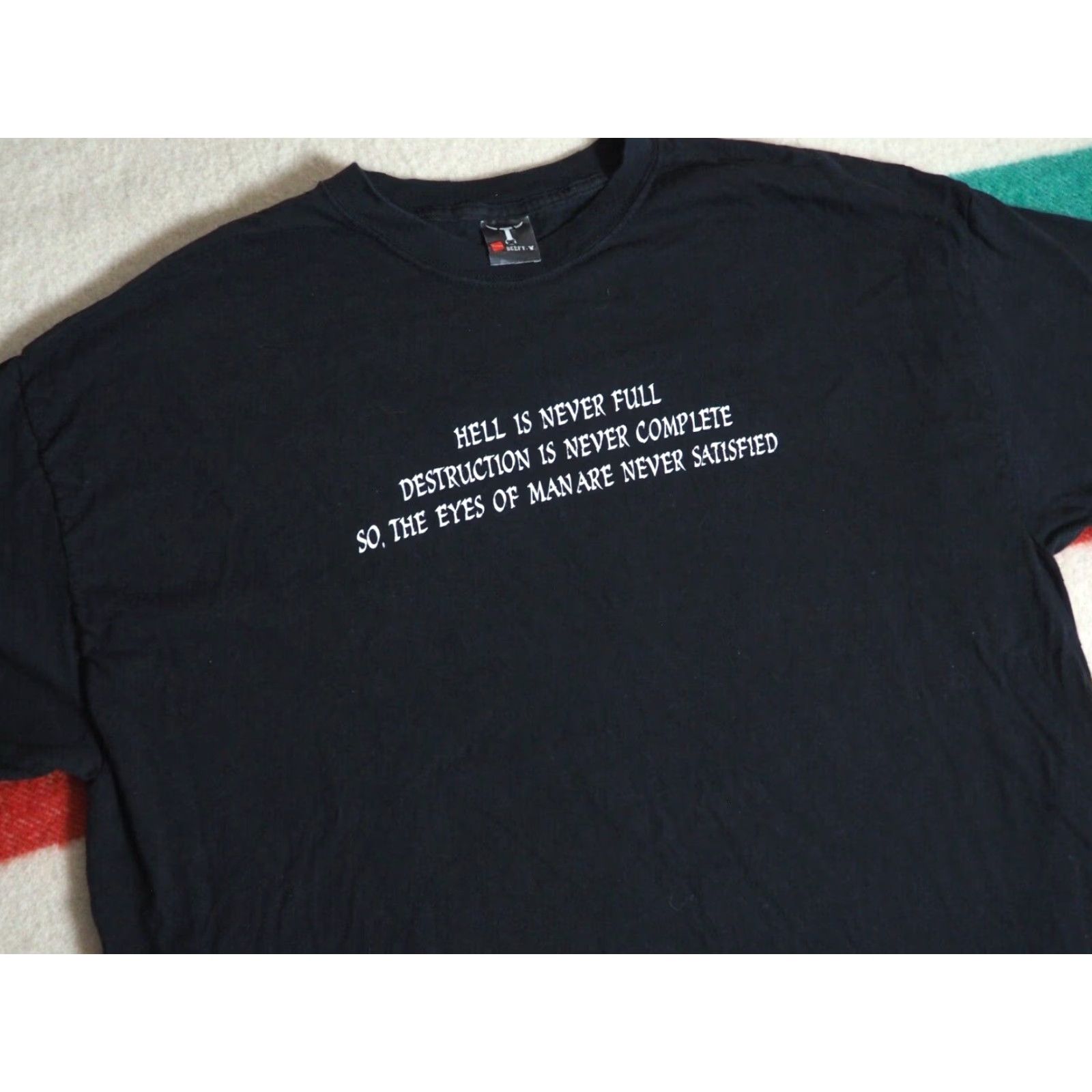 Hanes VINTAGE Hanes Black Tee 2XL Grunge Punk Graphic T-Shirt Mens 2000s Size US XXL / EU 58 / 5 - 2 Thumbnail