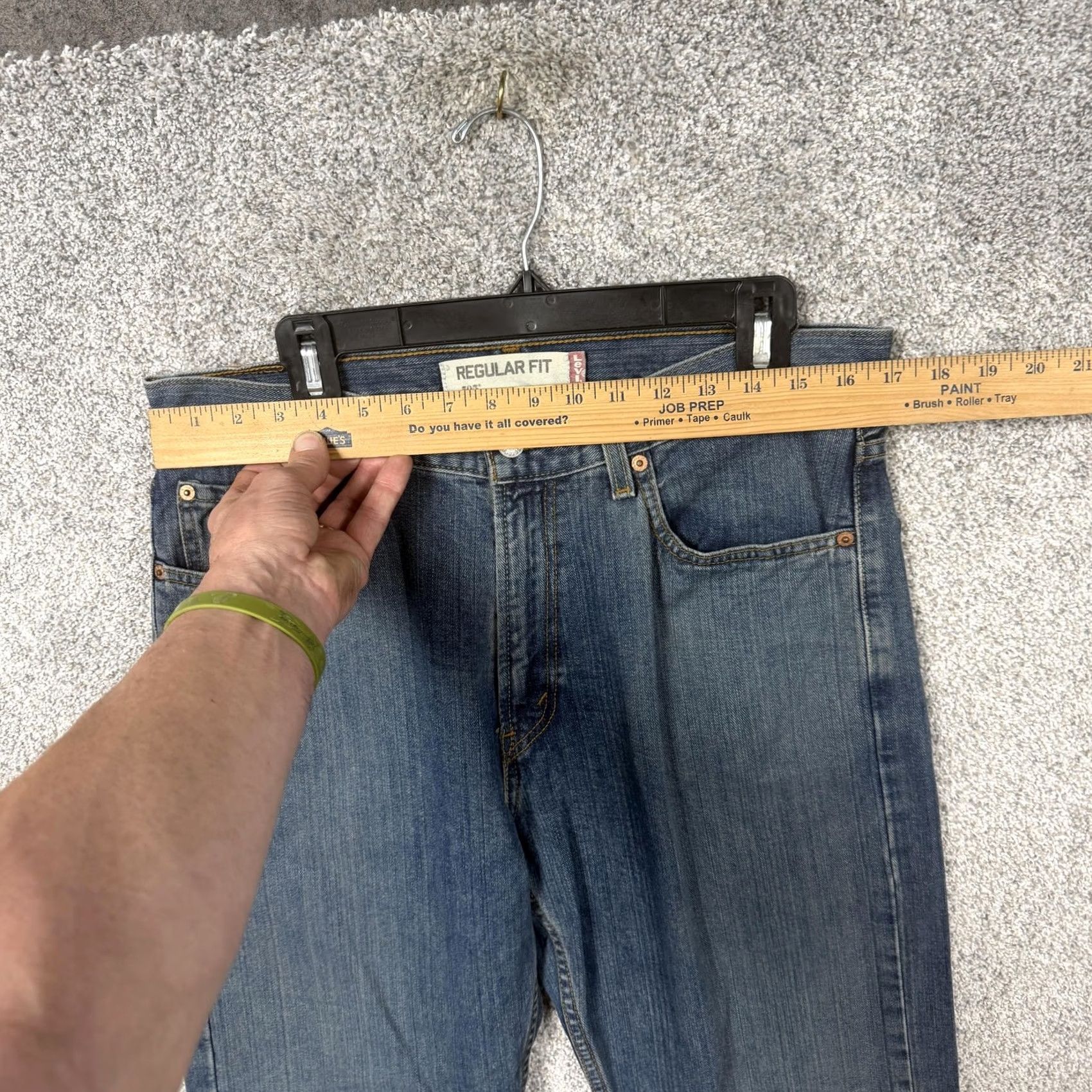 Levi's Levi's 505 Jeans Mens 34x29 Blue Regular Fit Straight Denim Mid Wash Classic Size US 34 / EU 50 - 2 Thumbnail
