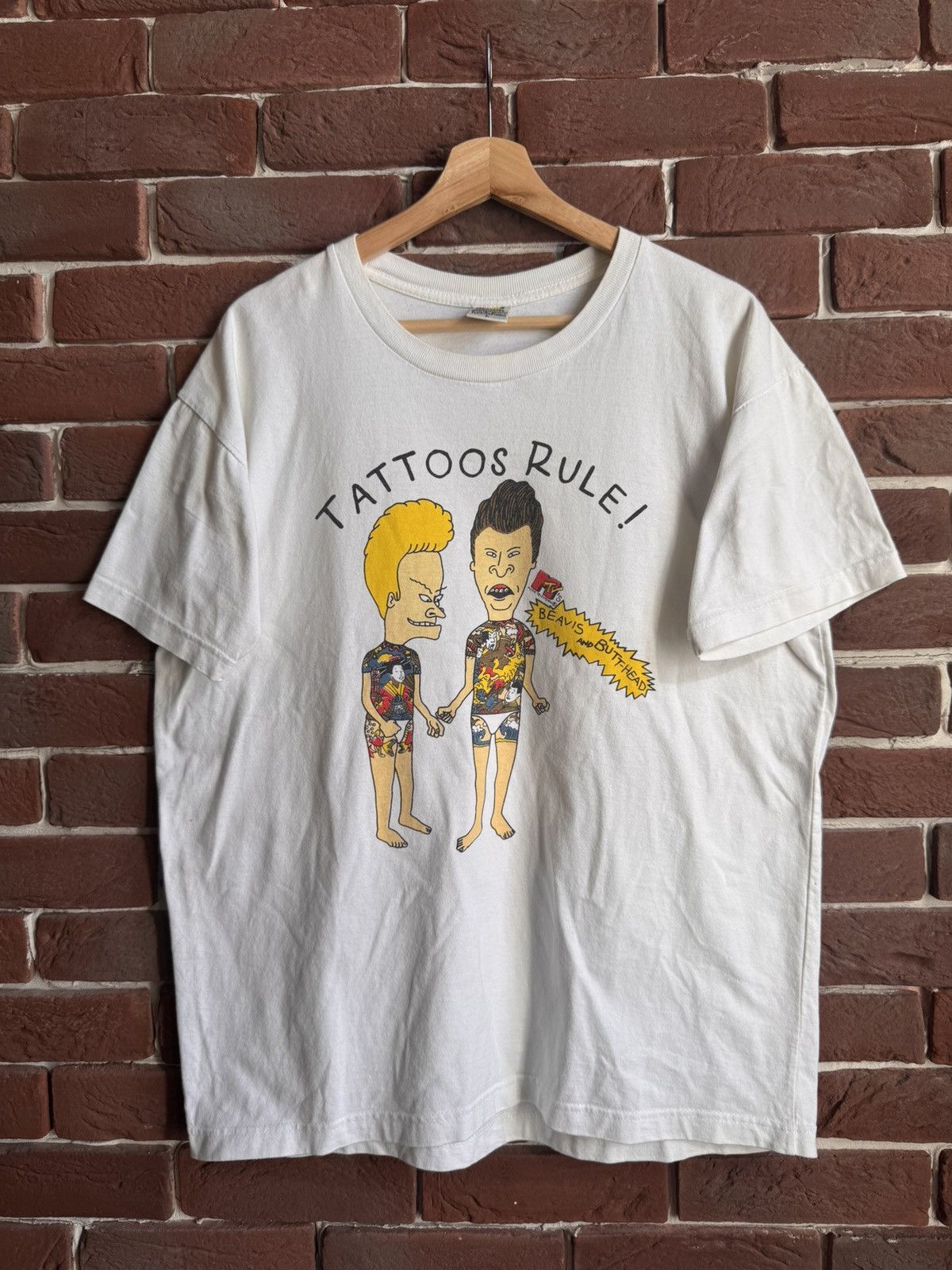 Vintage Beavis & Butthead Tattoos Rules” tee Cartoon Movie T Shirt Size US L / EU 52-54 / 3 - 1 Thumbnail