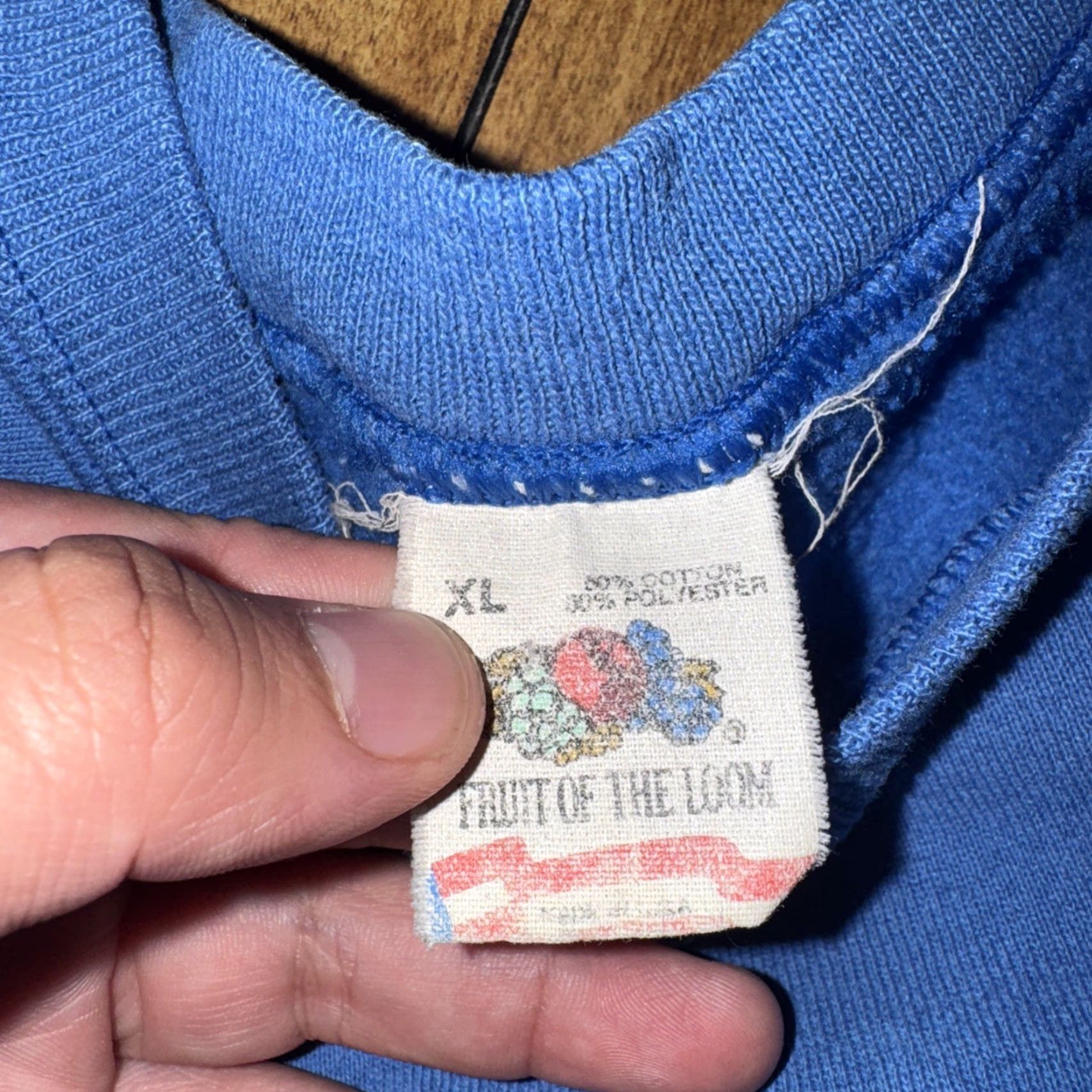 Fruit Of The Loom VINTAGE Fruit of the Loom Sweatshirt Shirt XL Blue Mens 22x26 USA Pullover Crewneck Size US XL / EU 56 / 4 - 3 Thumbnail