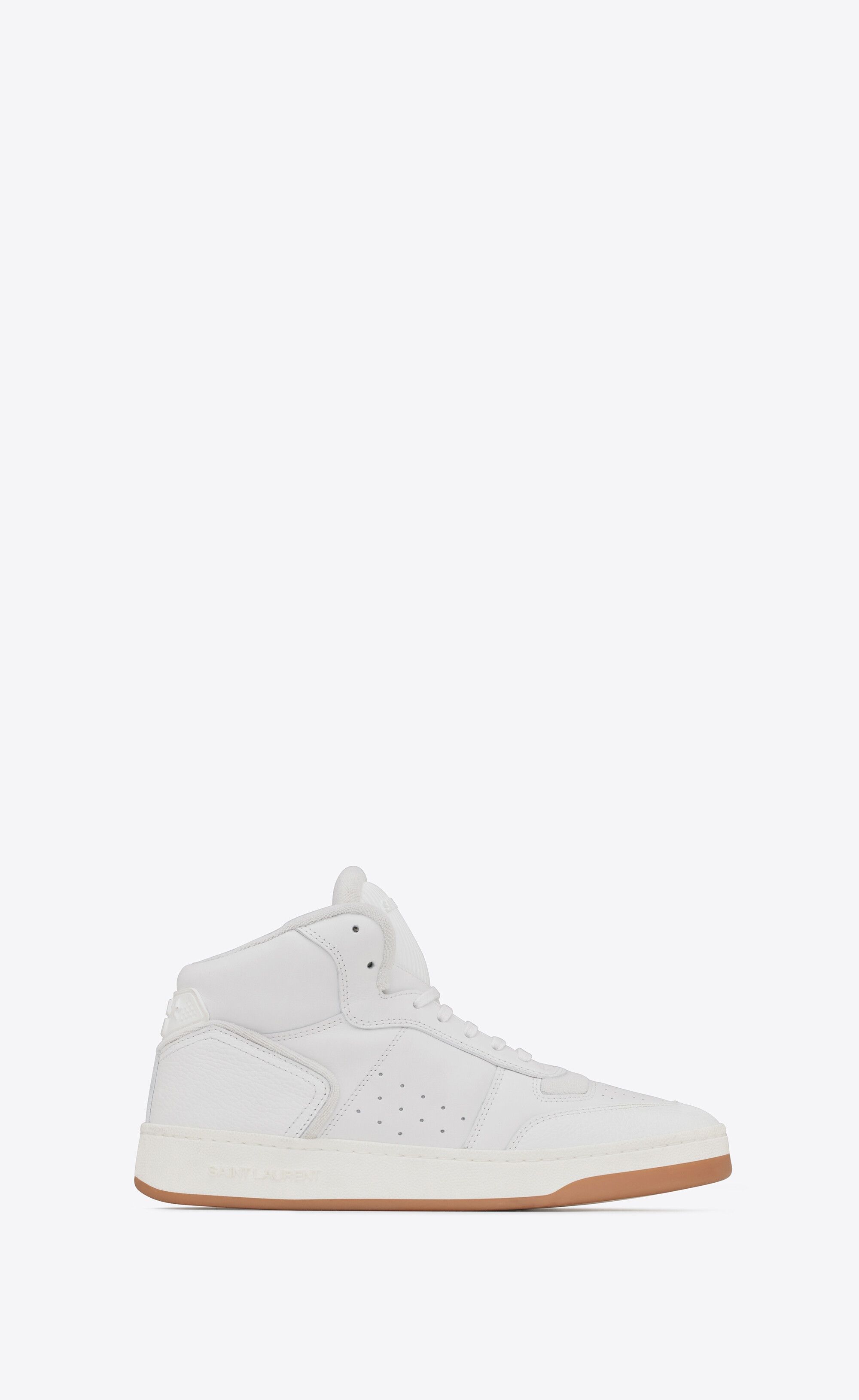 Saint Laurent Paris o1s1wg110225 711250 SL/80 Mid-Top Sneakers Smooth Leather Size US 12.5 / EU 45-46 - 1 Thumbnail
