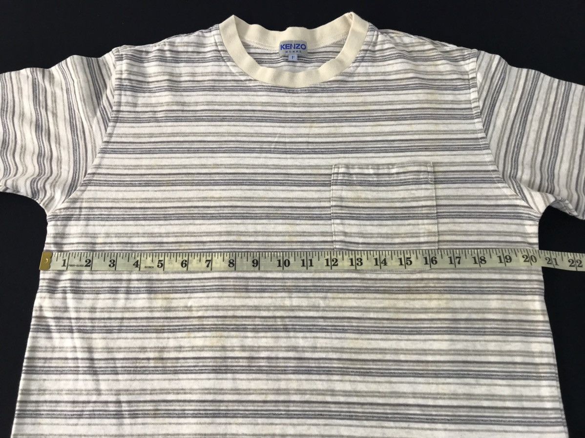 Kenzo 90s Kenzo Homme Horizontal Striped Single Pocket Printed Tee Size US M / EU 48-50 / 2 - 8 Thumbnail