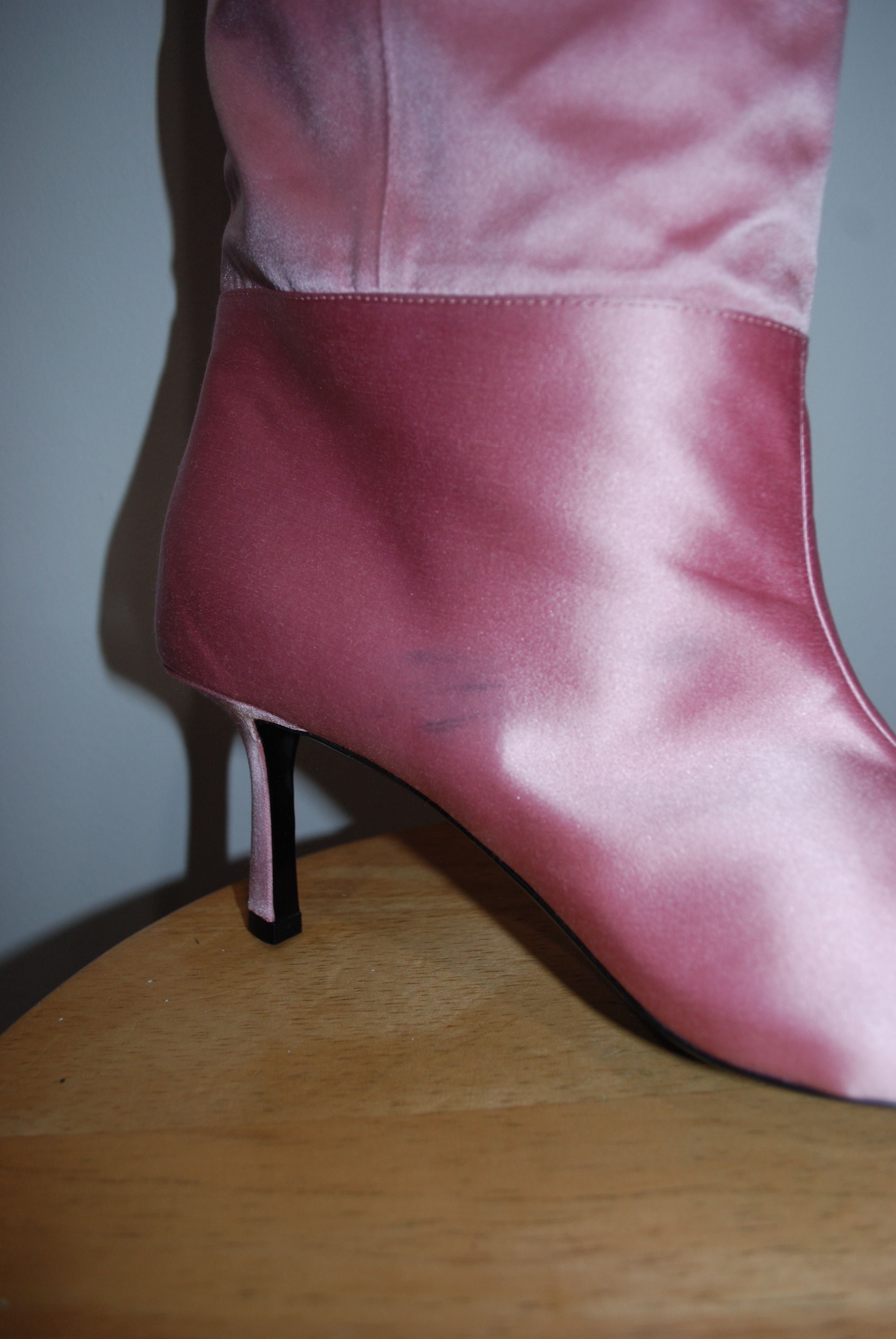Alexander Wang Women's Viola 65 Feather Slouch Boot in Satin Prism Pink Size US 10 / IT 40 - 6 Thumbnail