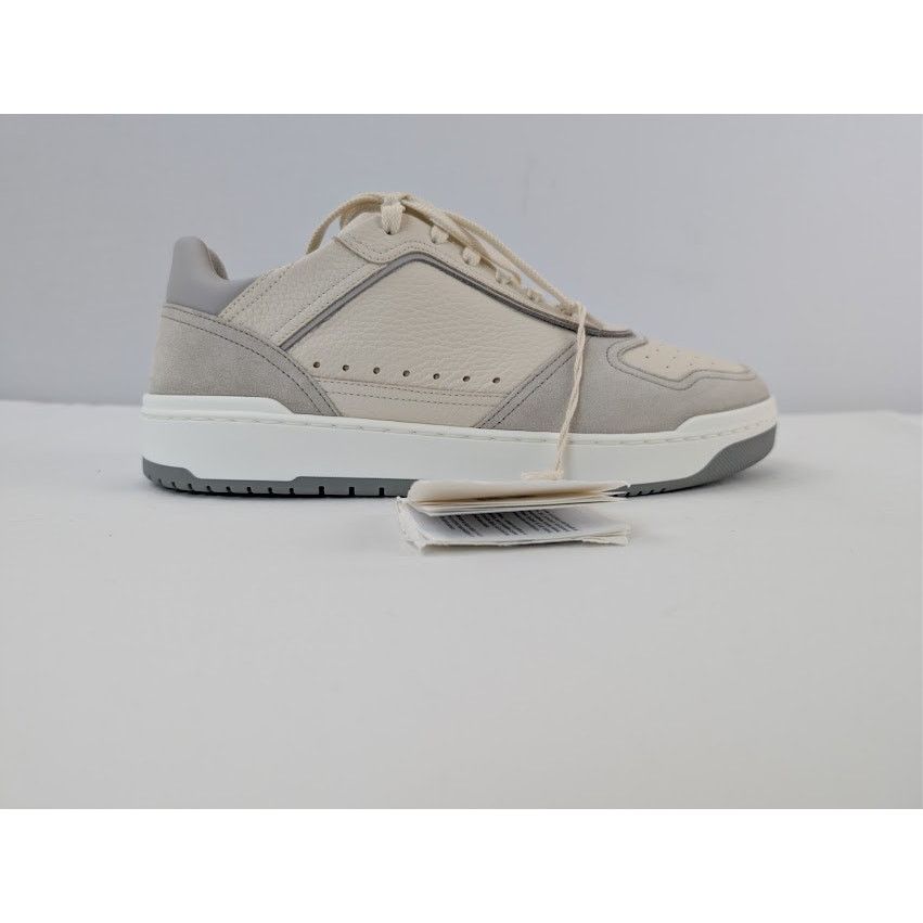 Brunello Cucinelli o1rshd1 Leather Low-Top Sneakers in White / Grey / Cream Size US 9 / EU 42 - 4 Thumbnail