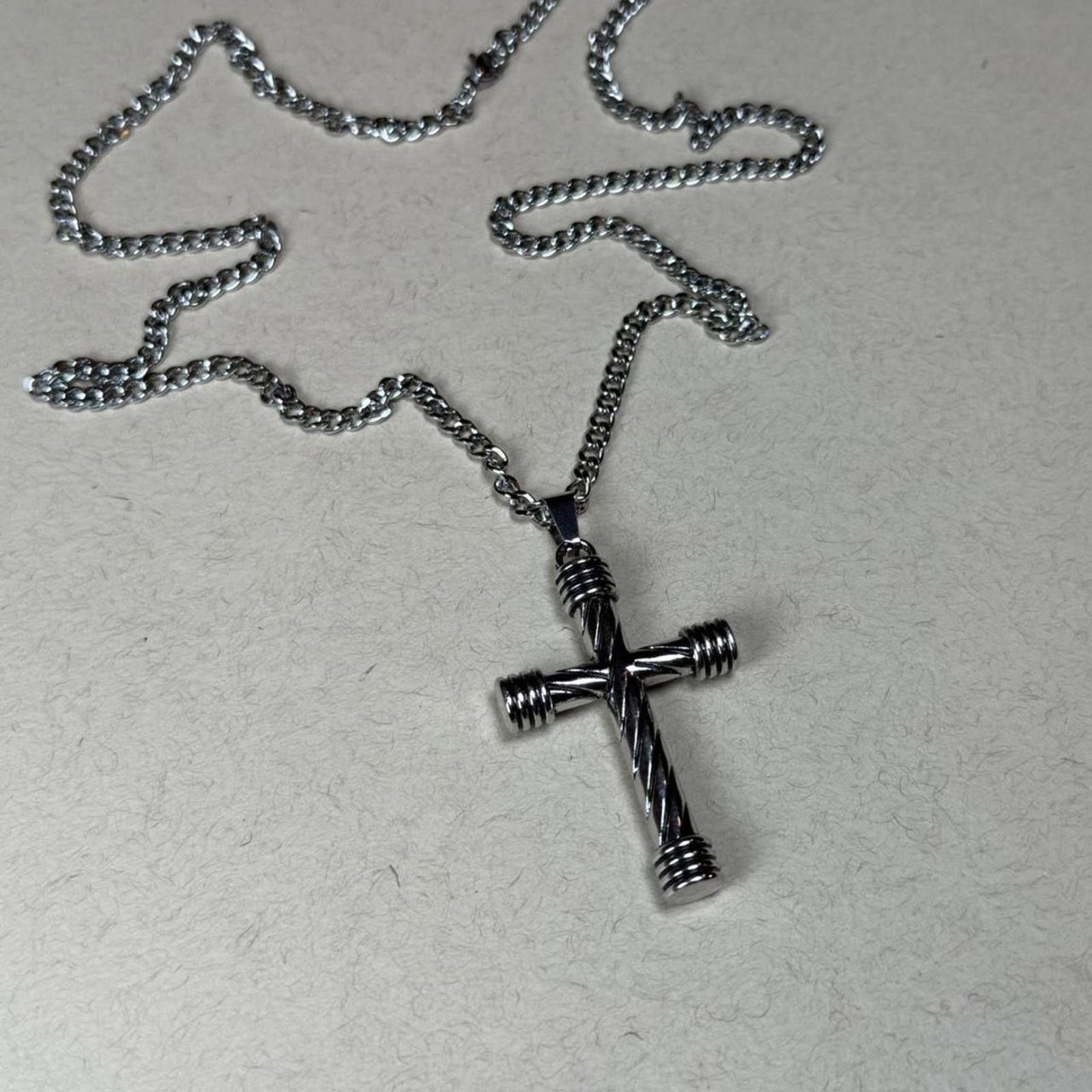 Other Unique Silver cross necklace 🔥 Size ONE SIZE - 2 Thumbnail