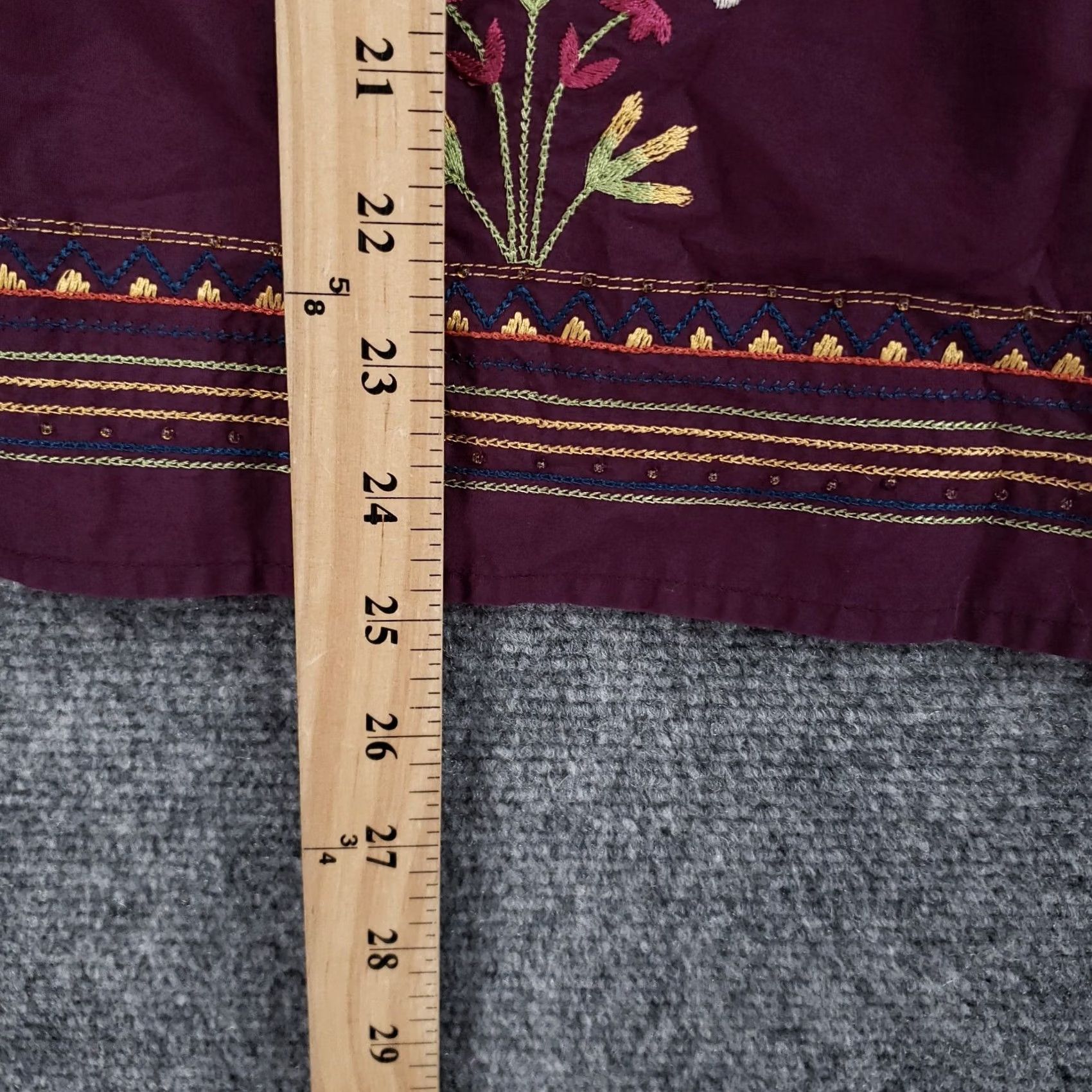 Talbots Talbots Skirt Purple Floral Embroidered Straight Pencil Beaded Boho Mini Women 8 Size 30" / US 8 / IT 44 - 5 Thumbnail