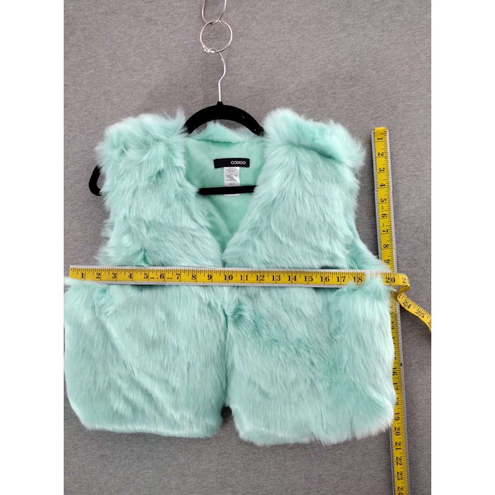 Vintage Codigo Women's Vest Casual Turquoise M/L Open Front 90s Mens Womens Bodywarmer Collared Vintage: No Size M / US 6-8 / IT 42-44 - 5 Thumbnail