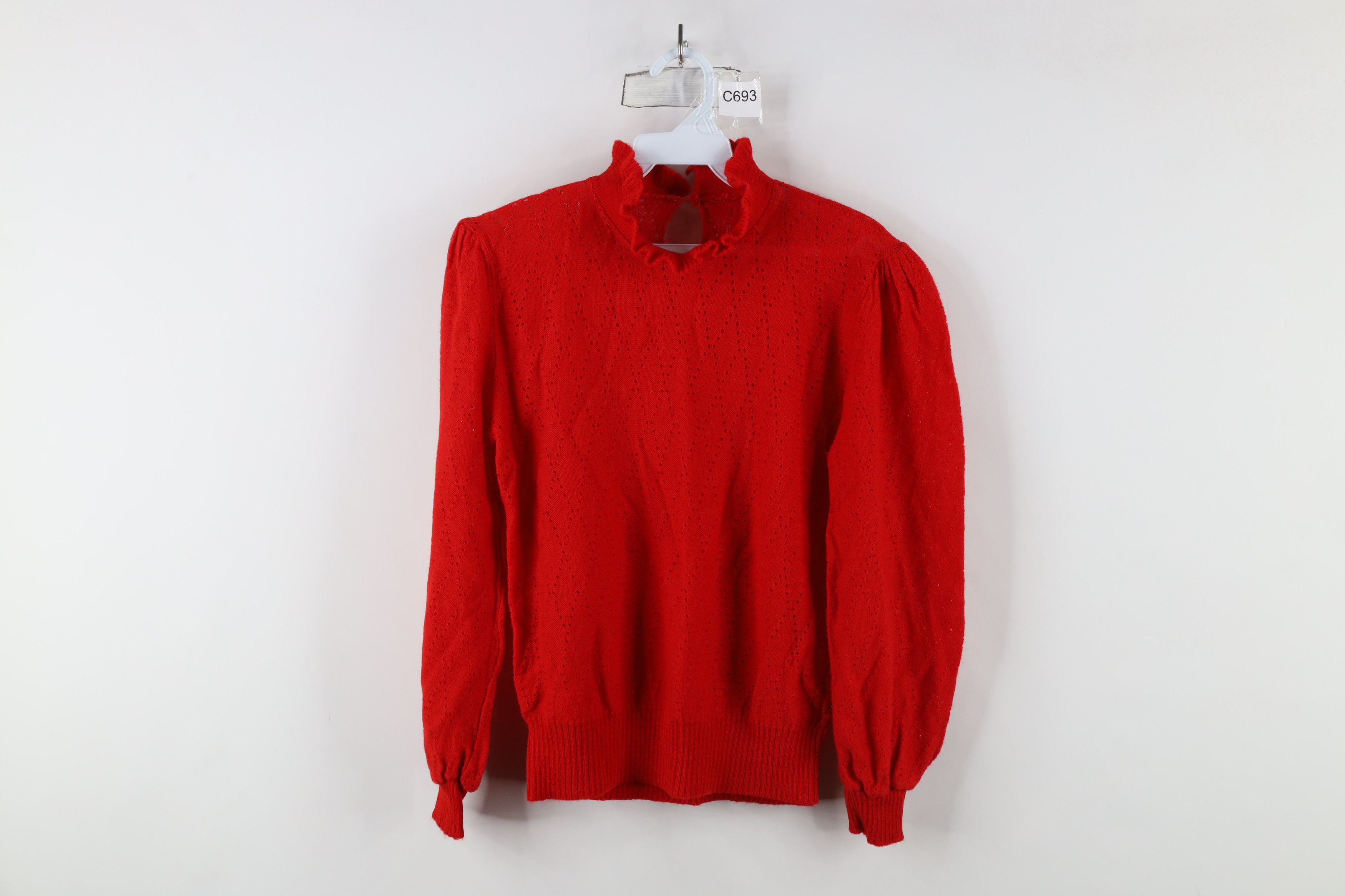 Vintage Vintage 70s Streetwear Distressed Knit Frill Collar Sweater Size XL / US 12-14 / IT 48-50 - 1 Thumbnail
