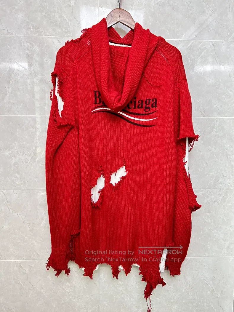 Balenciaga Balenciaga Cola Wave Destroyed Knit Sweater Vest Size US XS / EU 42 / 0 - 2 Thumbnail