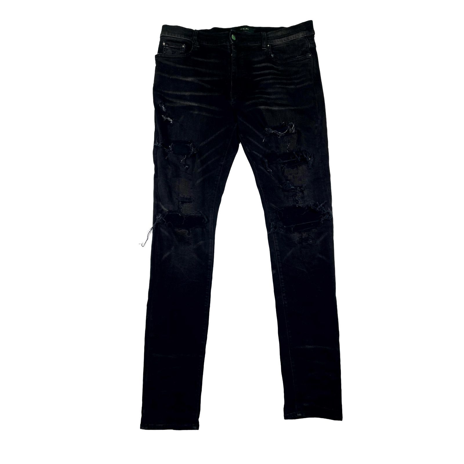 Amiri Amiri MX1 Wool Patch (Zipper) Black Jeans Size US 36 / EU 52 - 1 Thumbnail
