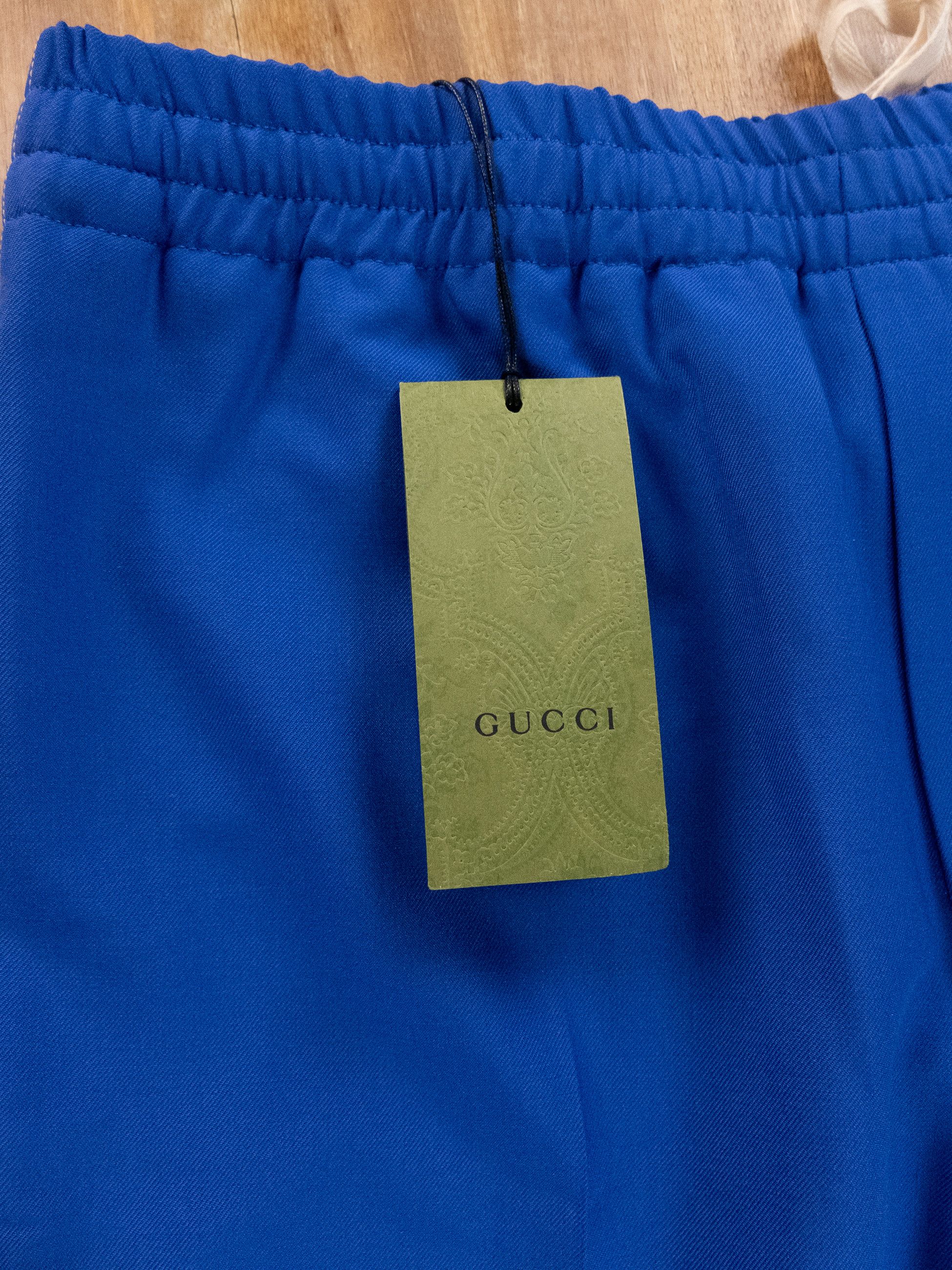 Gucci GUCCI blue interlocking G wool mohair relaxed track pants 32 Size US 32 / EU 48 - 8 Thumbnail