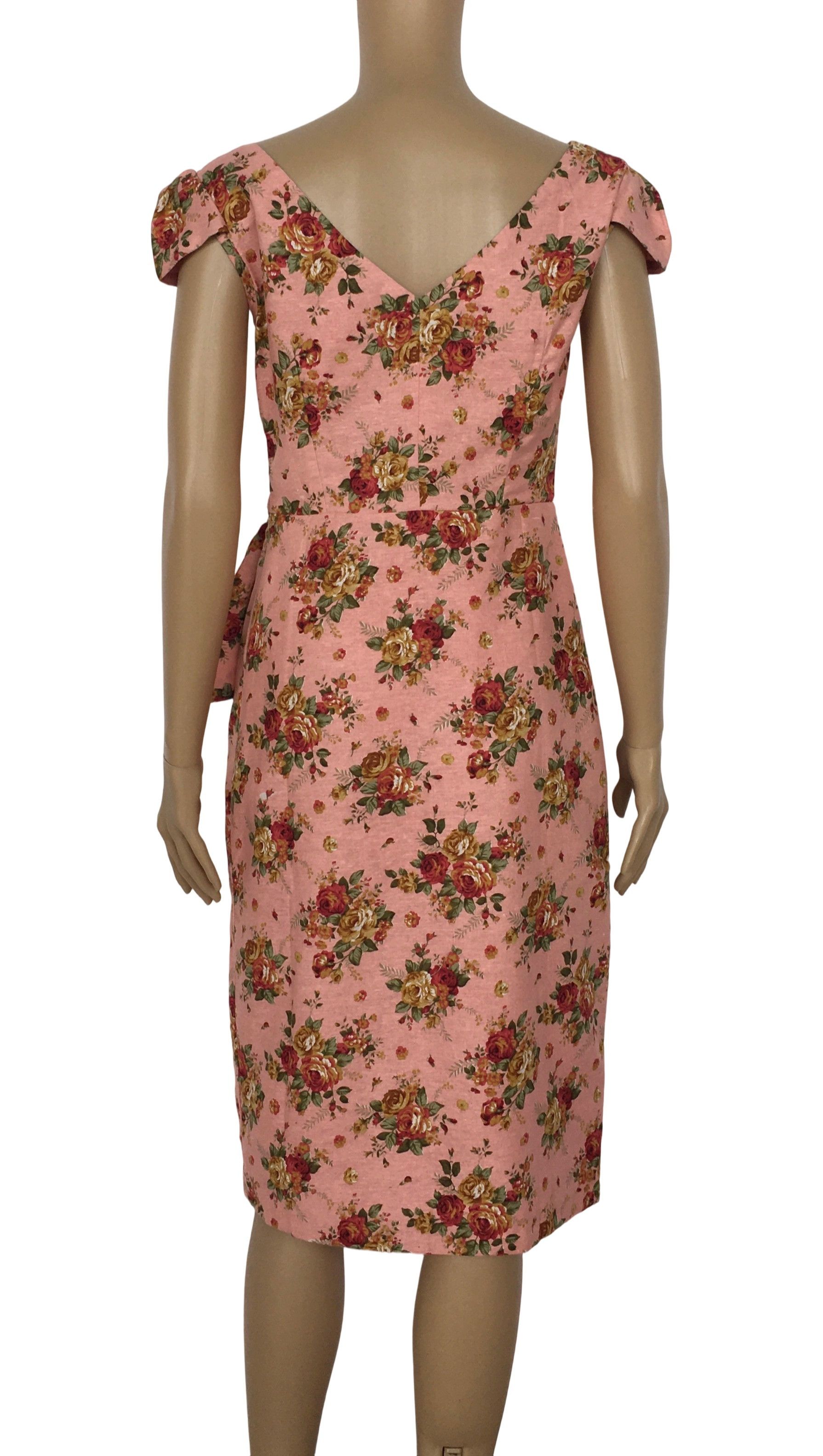 Other Floral Print Vintage Style Pencil Dress Size L / US 10 / IT 46 - 3 Thumbnail