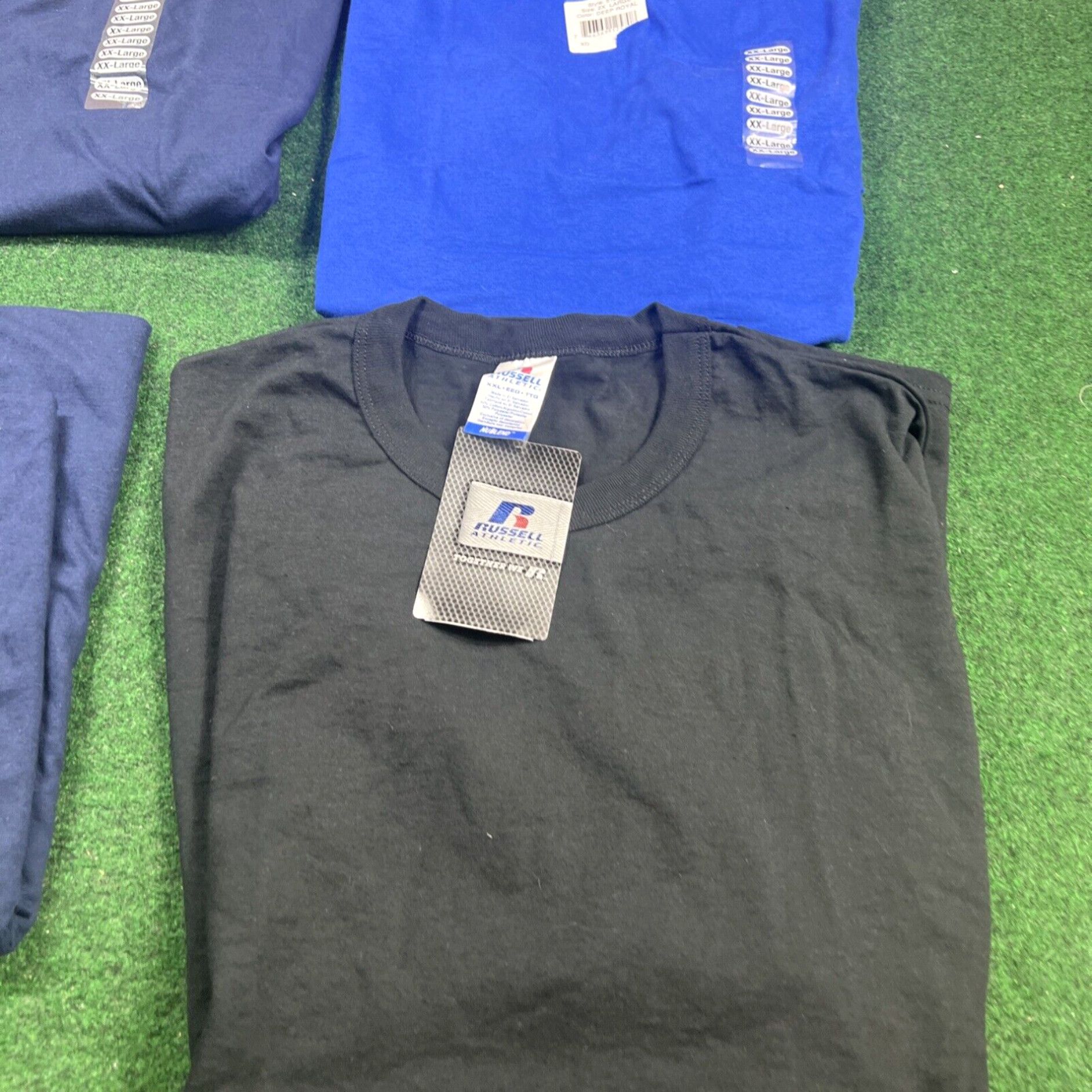Hanes Four Blank T Shirts 3 Hanes Beefy 1 Russell Athletic 2XL Black Blue new W Tags Size US XXL / EU 58 / 5 - 4 Thumbnail
