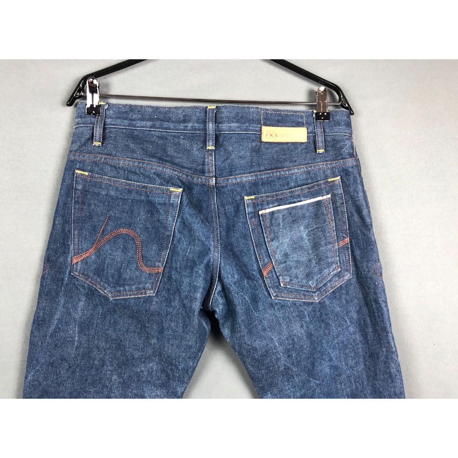 Kangol Kangol Jeans Mens One Size Blue Selvedge Cotton Men Slim Low Rise Fit Size US 35 - 3 Thumbnail